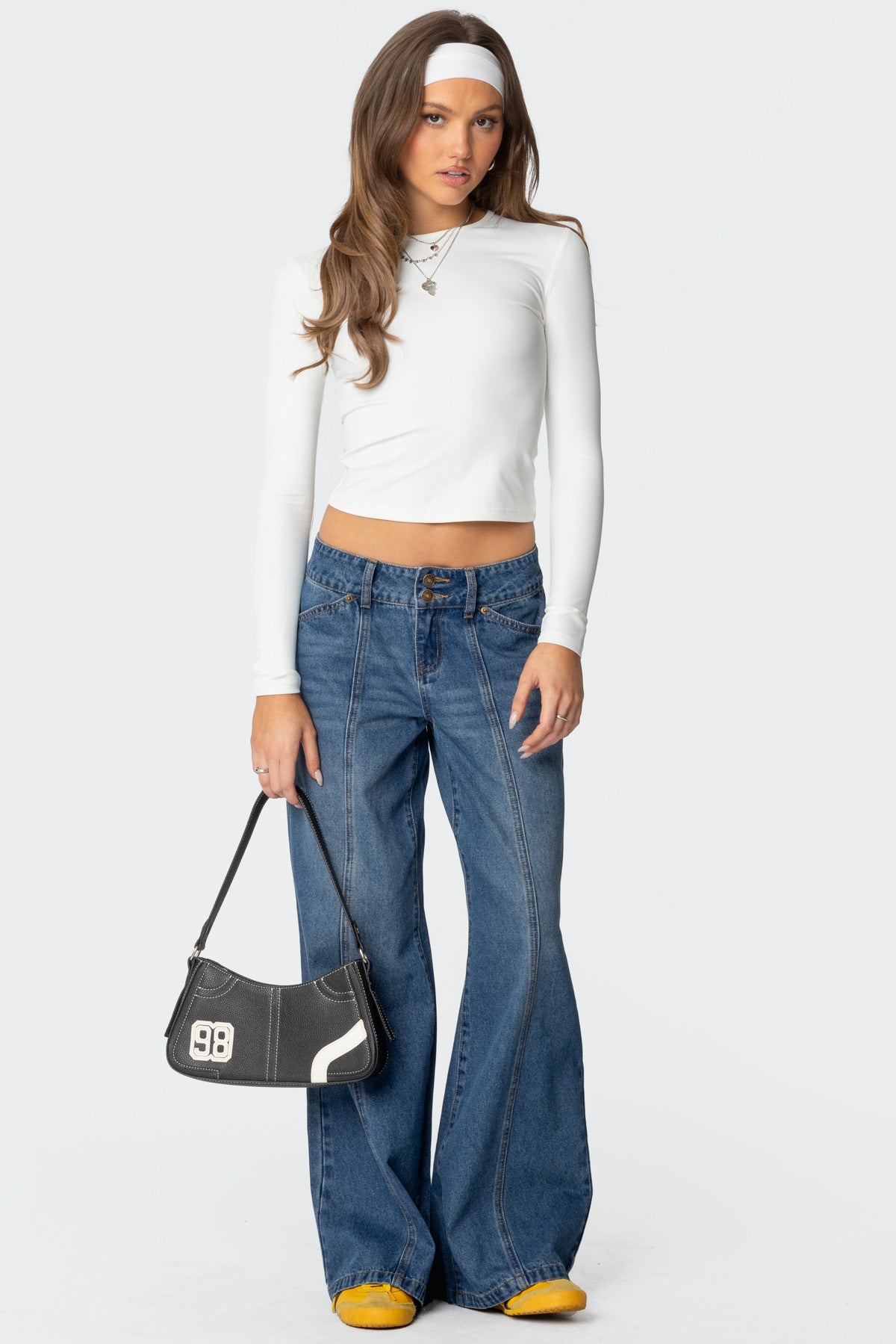 Charlie Panel Stitch Low Rise Bootcut Jeans-Milans Time