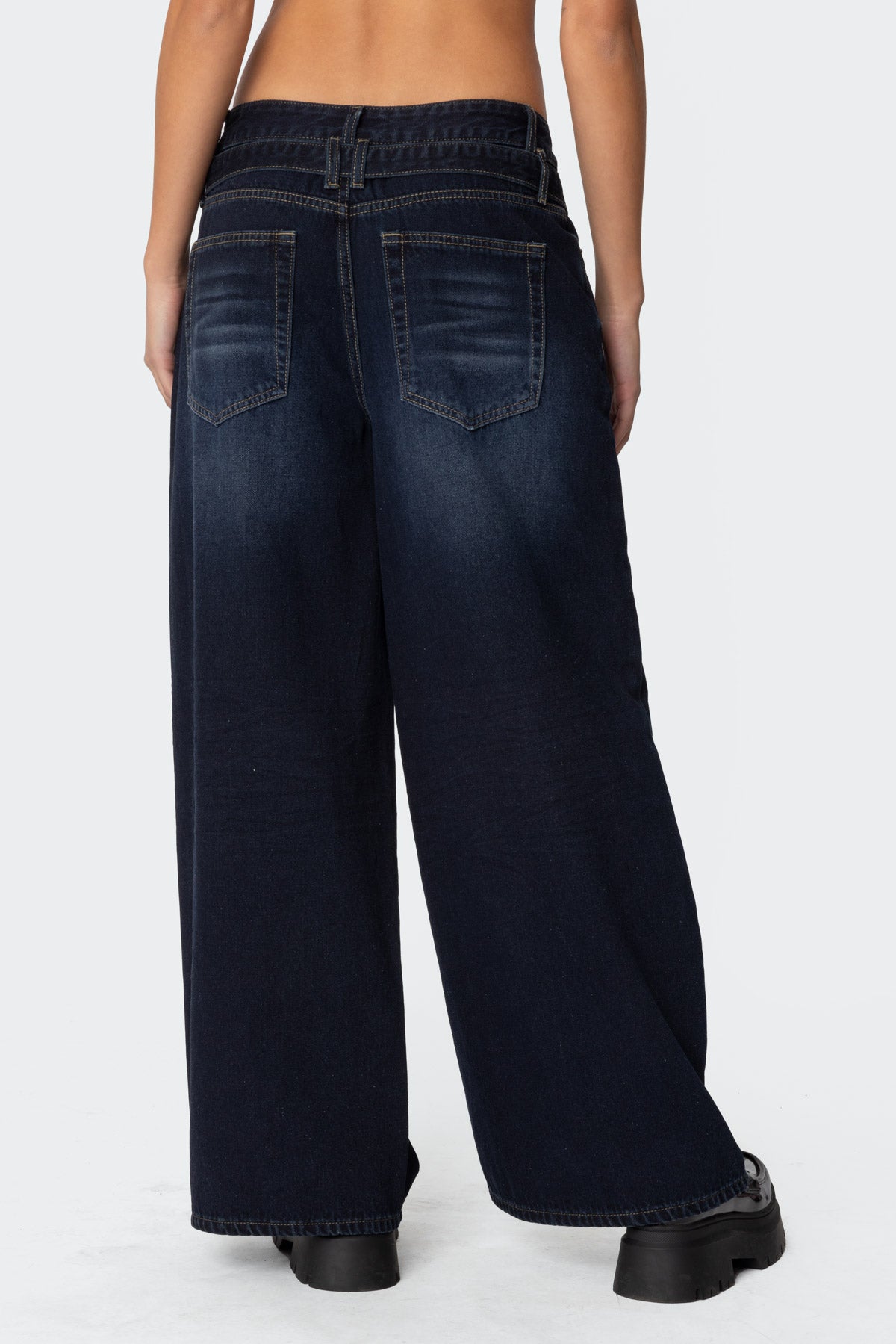 Super Baggy Belted Low Rise Jeans-Milans Time