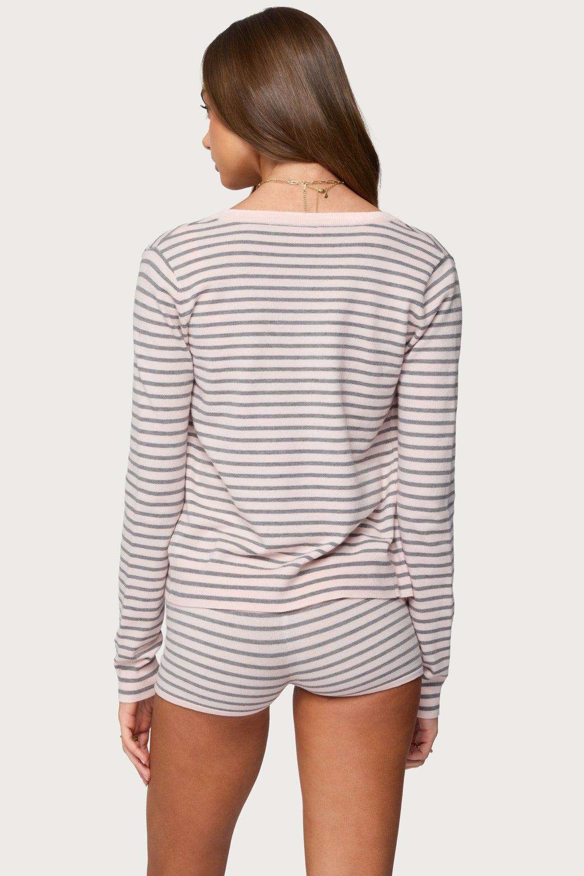 Lillian Striped Button Up Knit Cardigan-Milans Time