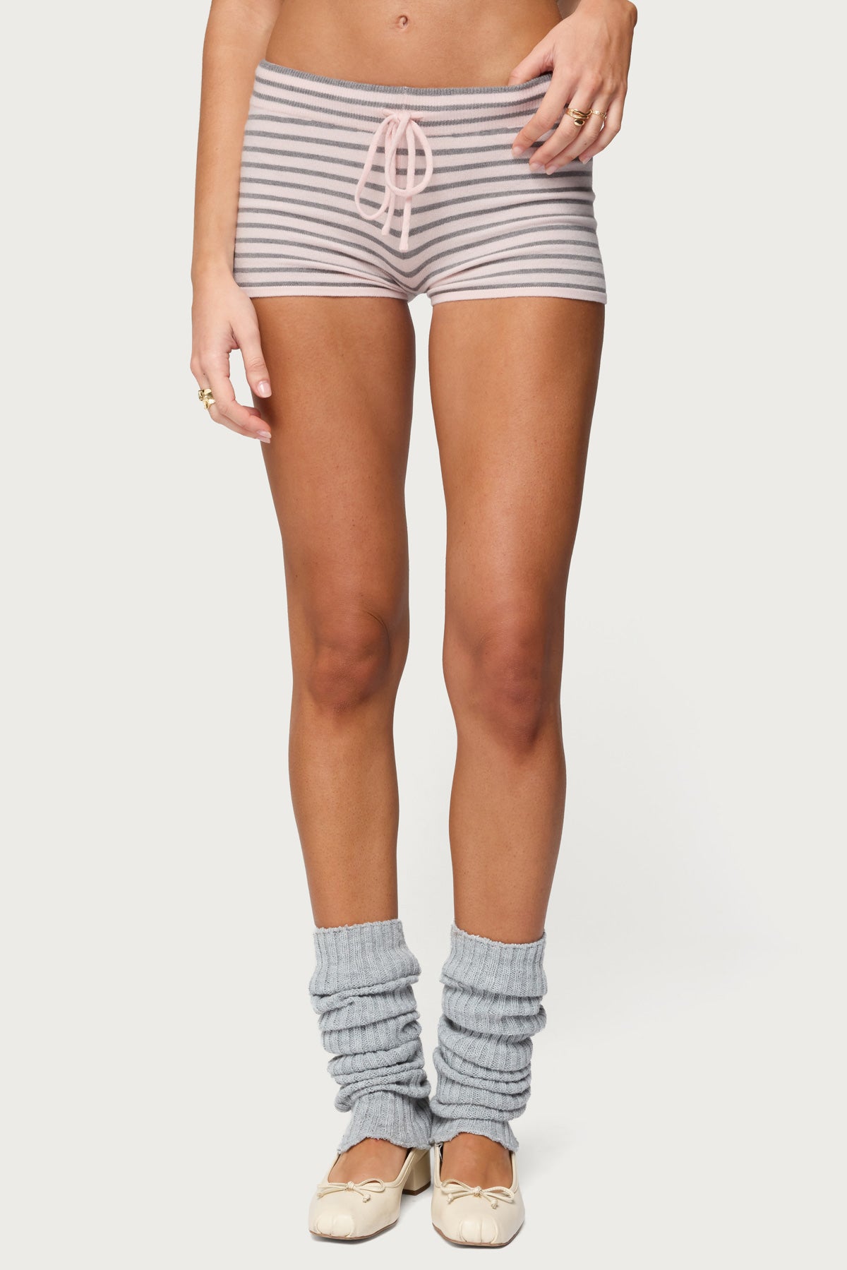 Lillian Striped Knit Shorts-Milans Time