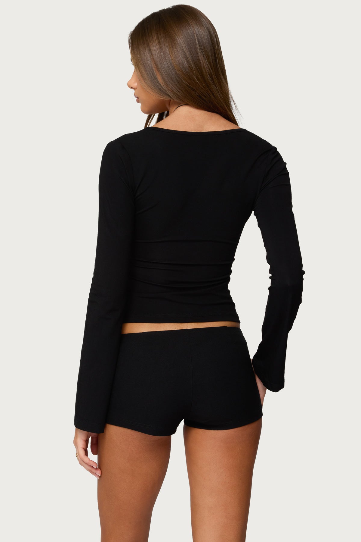 Kailee Cutout Long Sleeve Ribbed Top-Milans Time