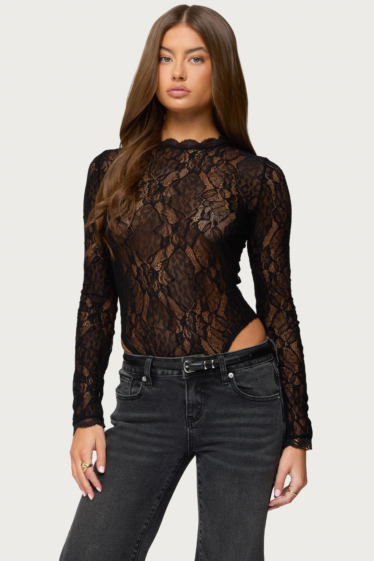 Rosalinda Sheer Lace Bodysuit-Milans Time