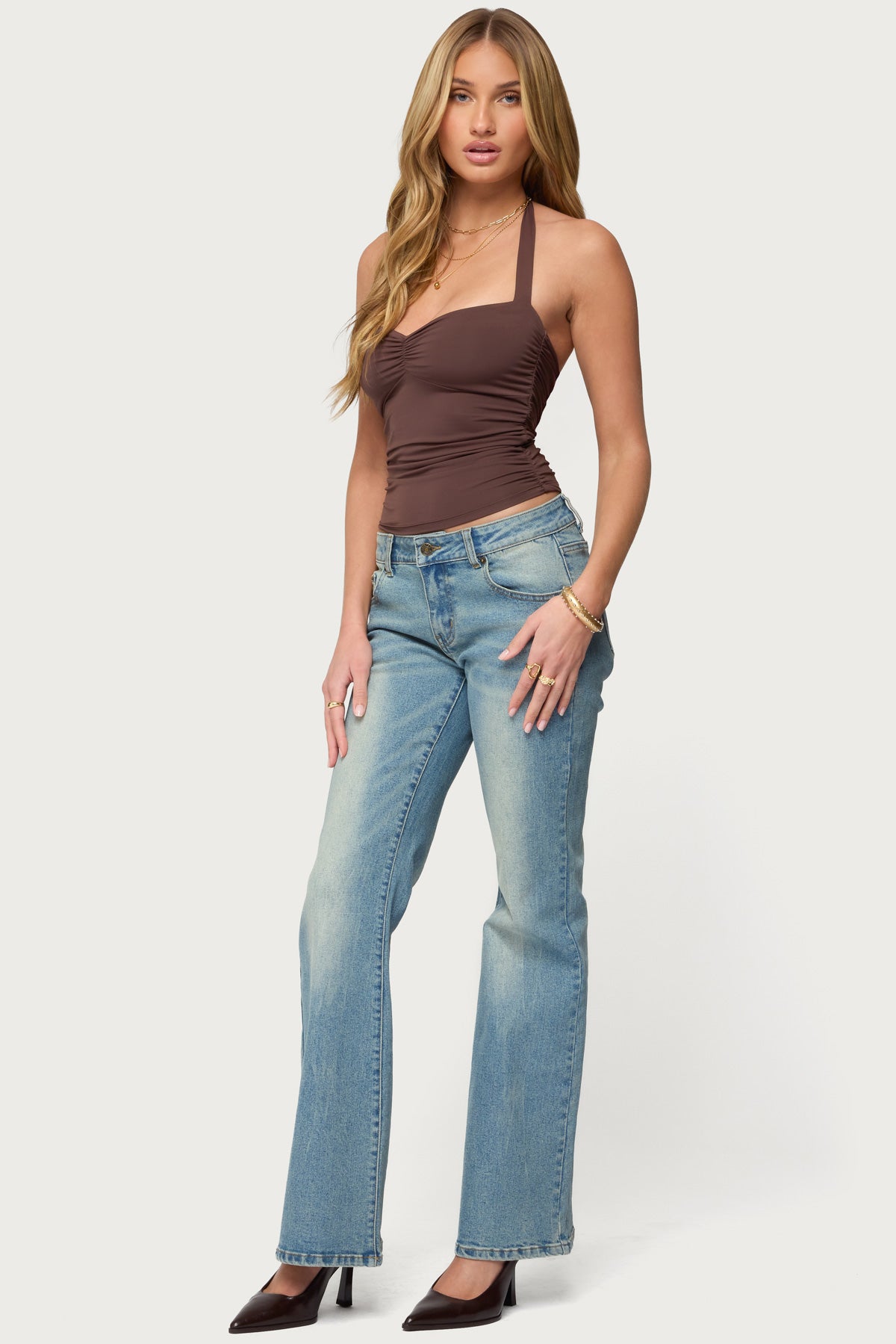 Anael Ruched Halter Top-Milans Time