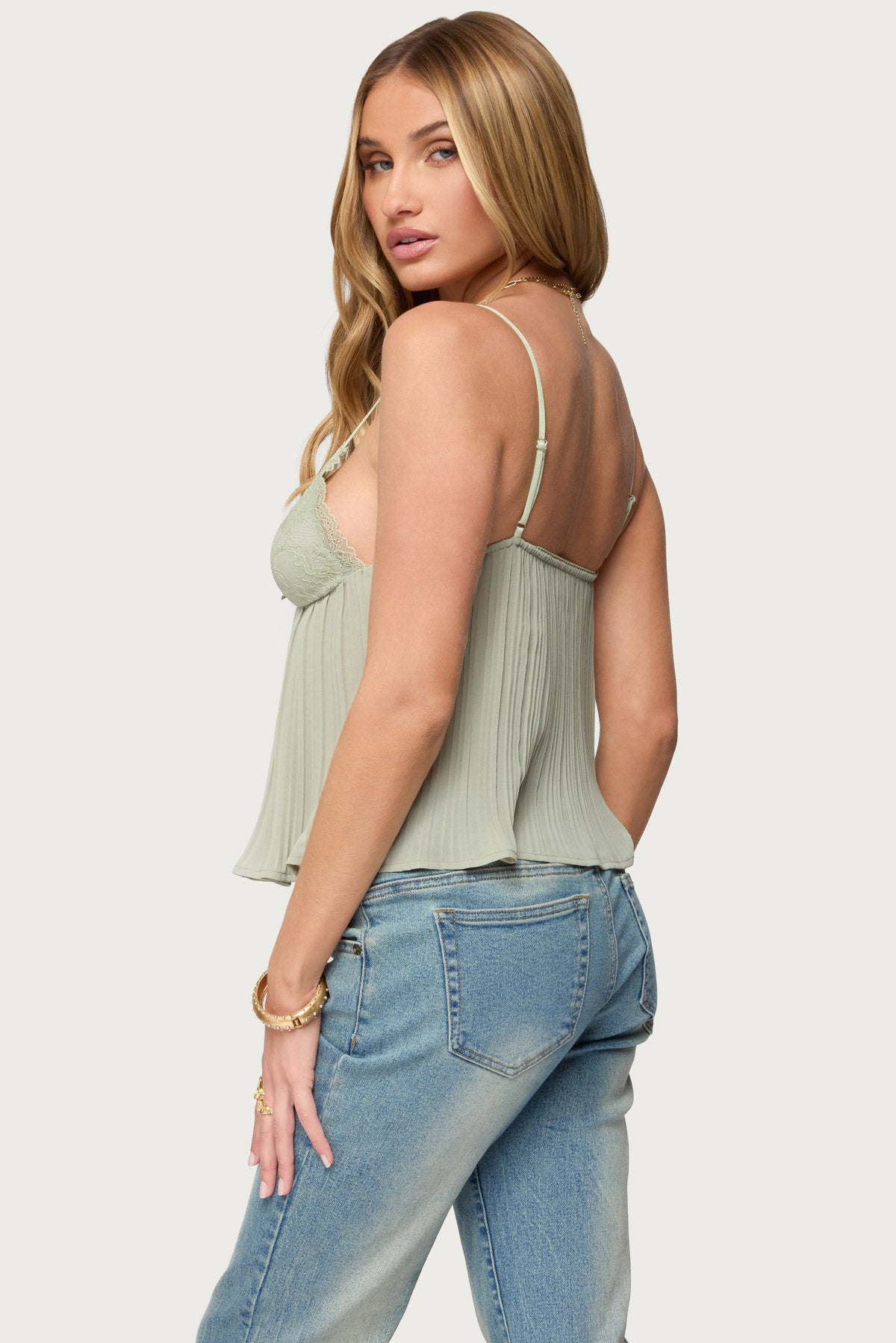 Rhian Lacey Pleated Babydoll Top-Milans Time