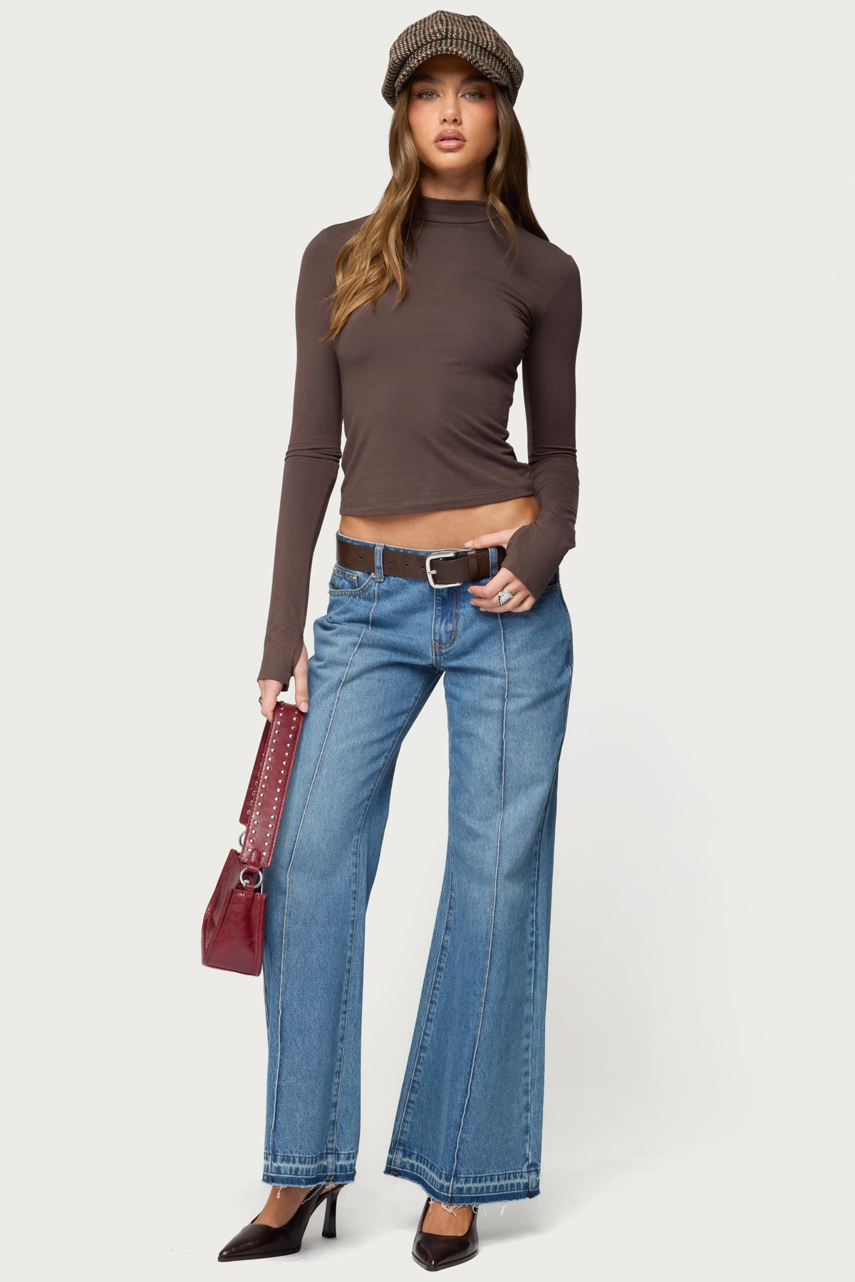 Binta Mock Neck Long Sleeve Top-Milans Time