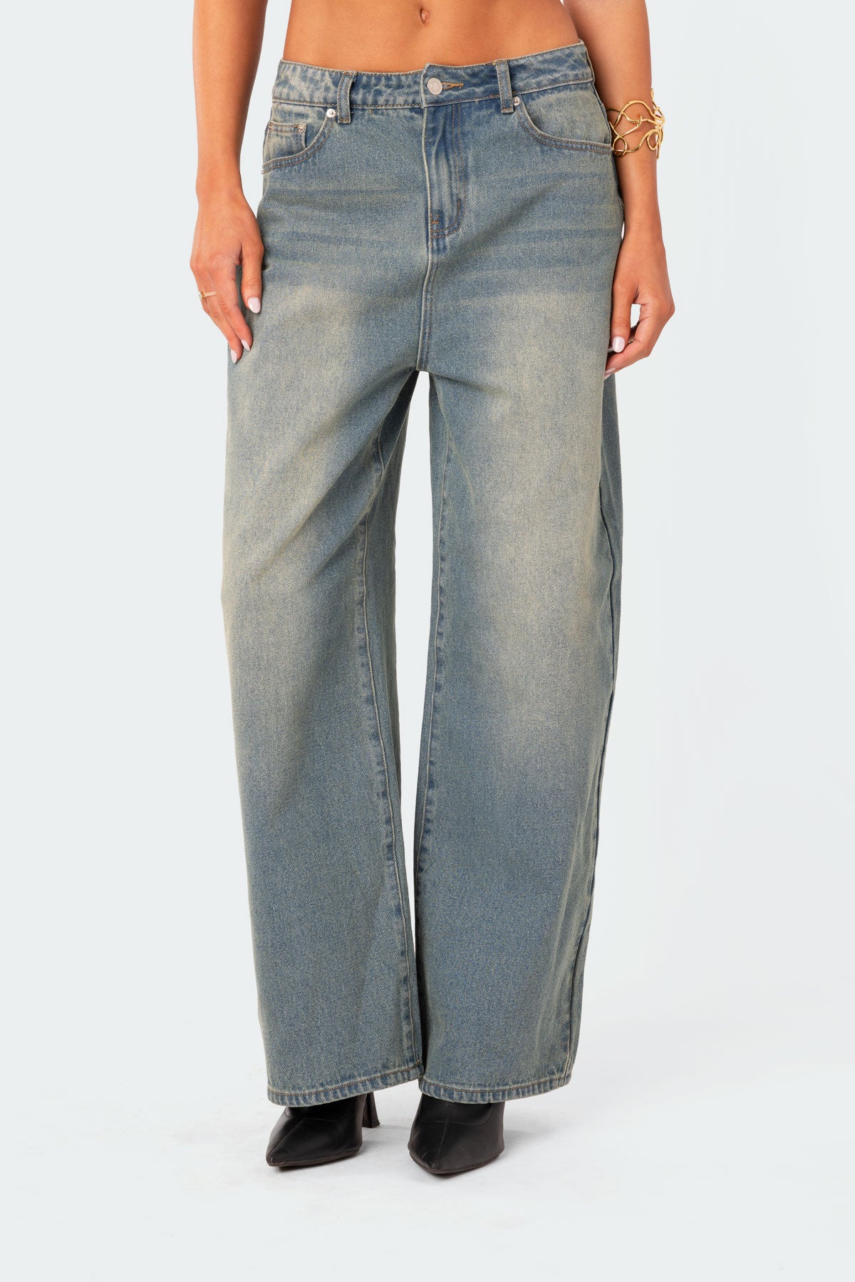 Braya Washed Low Rise Baggy Jeans-Milans Time