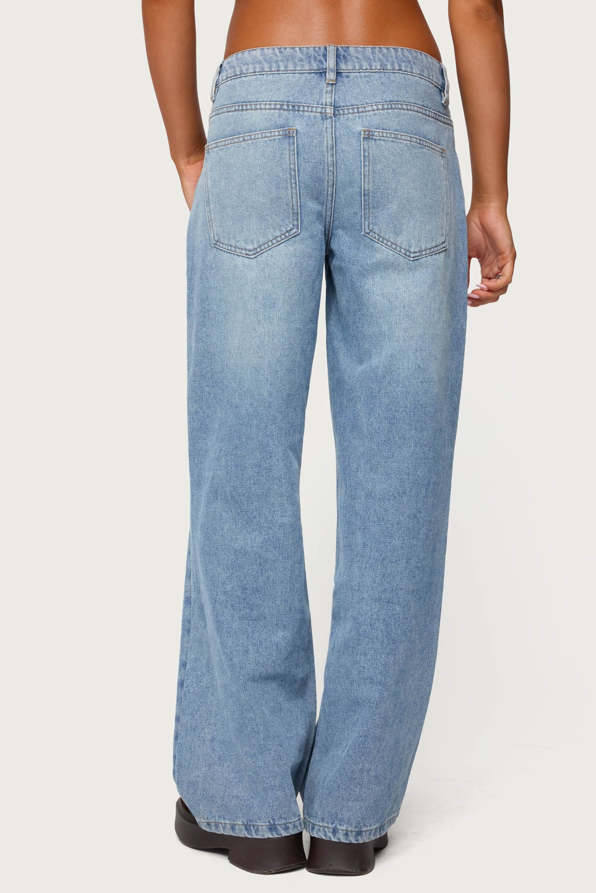 Dutton Distressed Low Rise Baggy Jeans-Milans Time