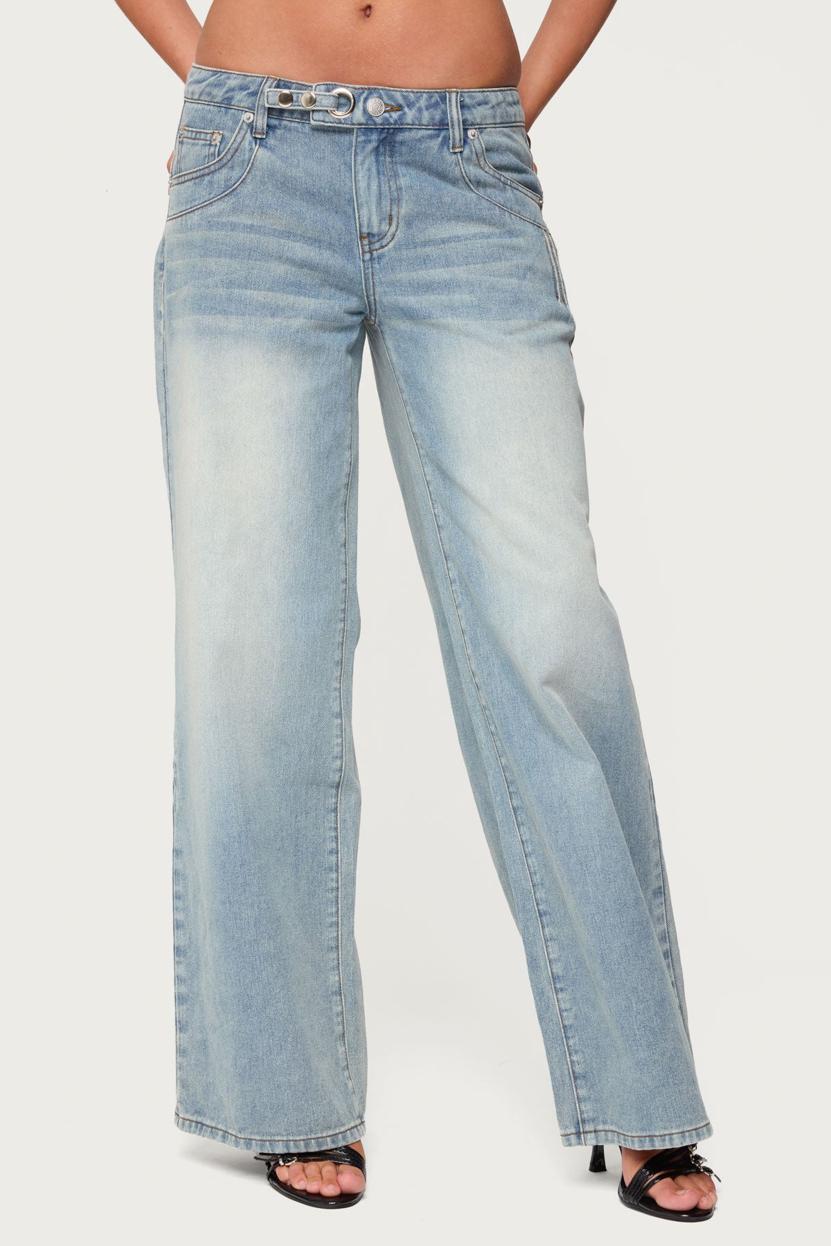 Celia Washed Low Rise Baggy Jeans-Milans Time