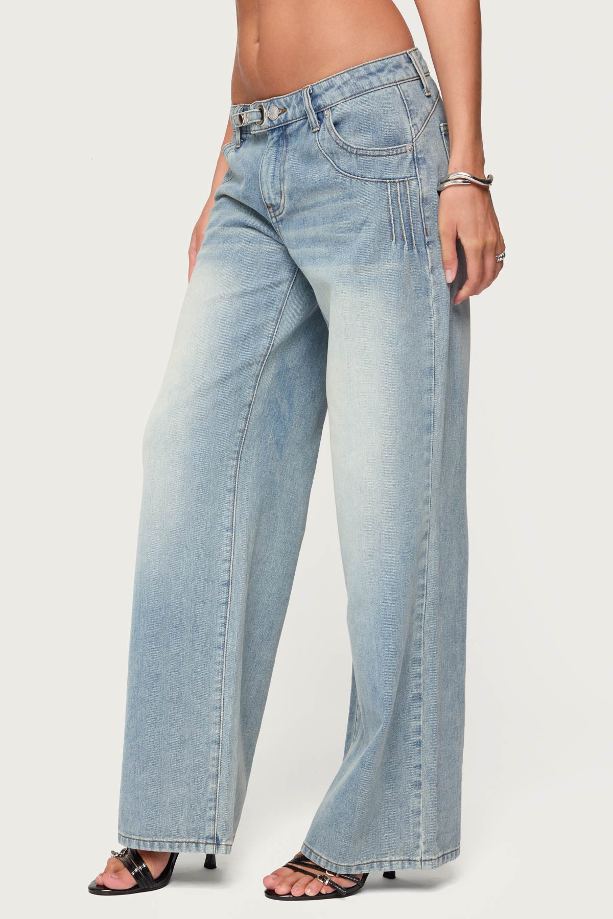 Celia Washed Low Rise Baggy Jeans-Milans Time