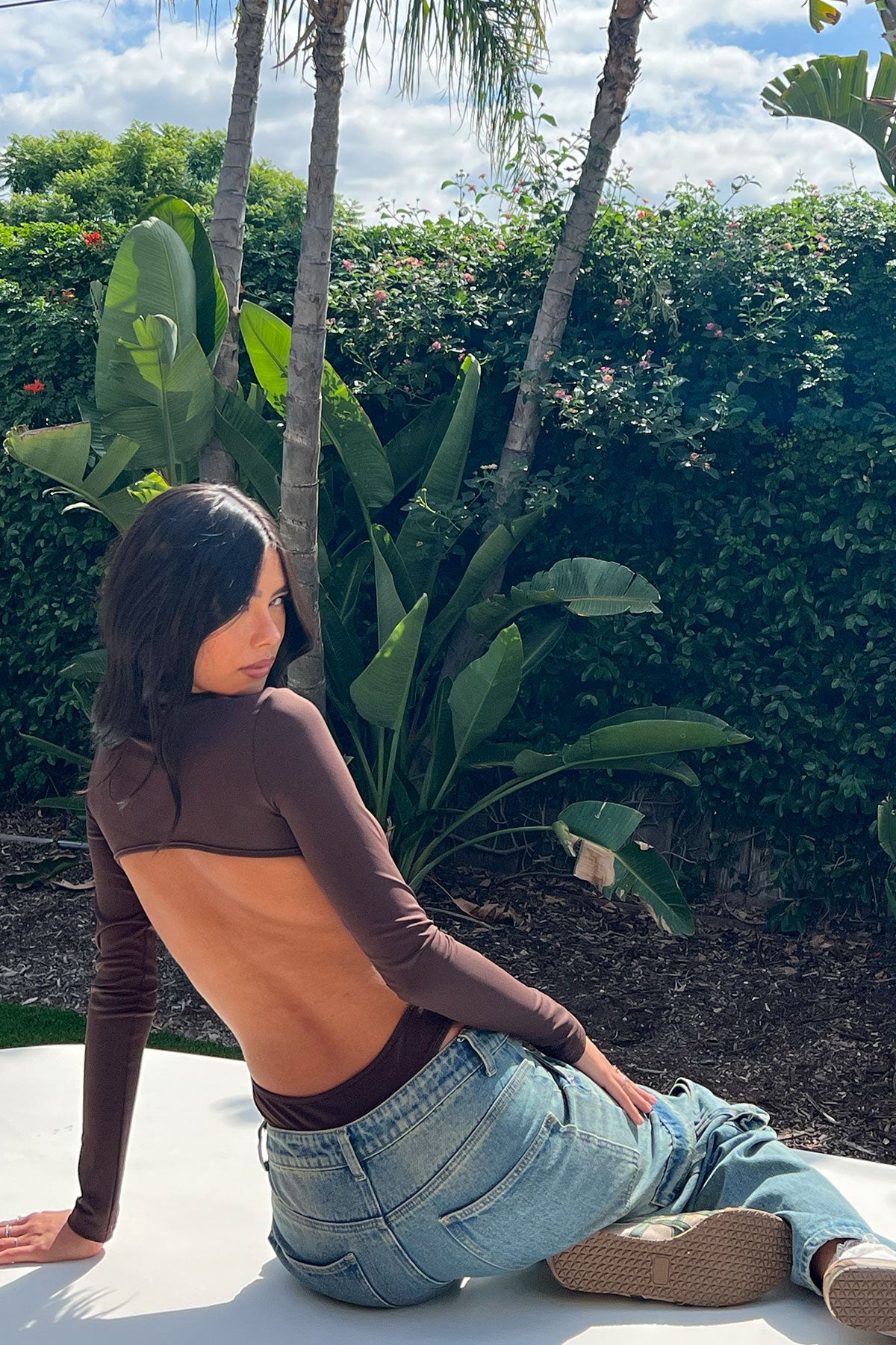 Neta Back Cut Out Bodysuit-Milans Time