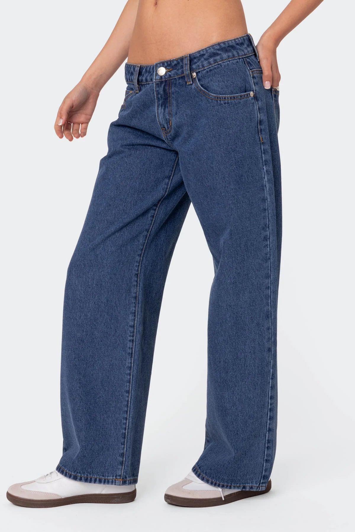 Petite Raelynn Washed Low Rise Baggy Jeans-Milans Time