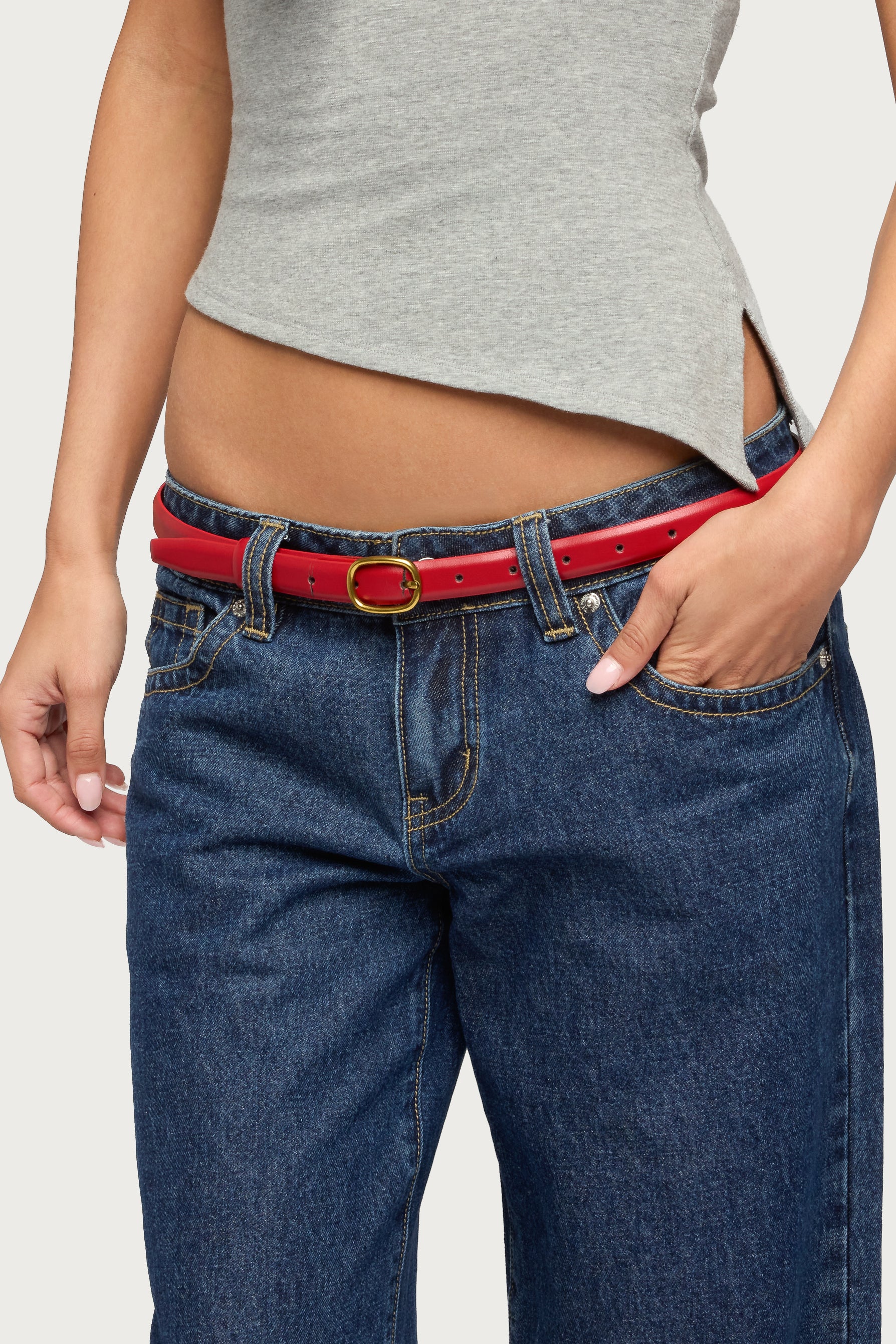 Oval Buckle Faux Leather Belt-Milans Time