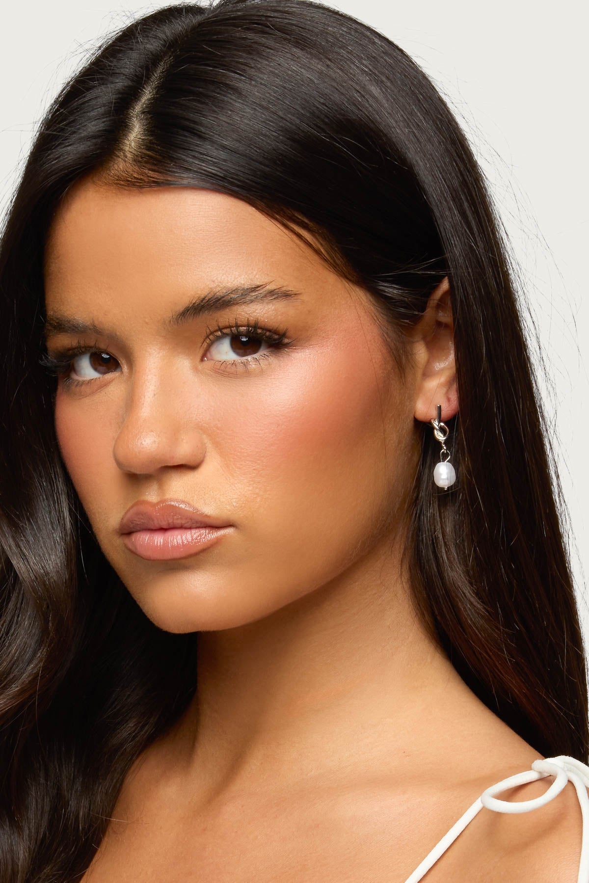 Knotted Pearl Charm Earrings-Milans Time