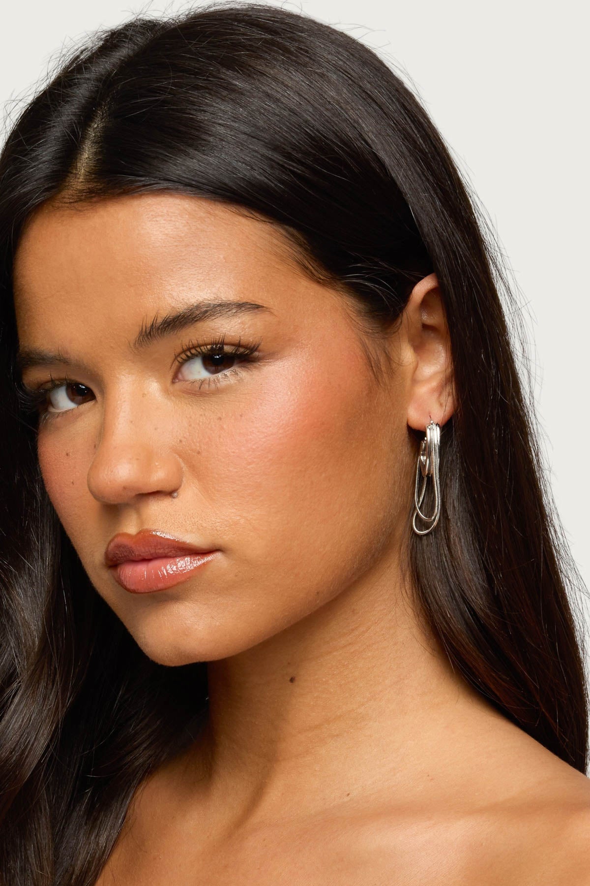 Dangling Chain Hoop Earrings-Milans Time