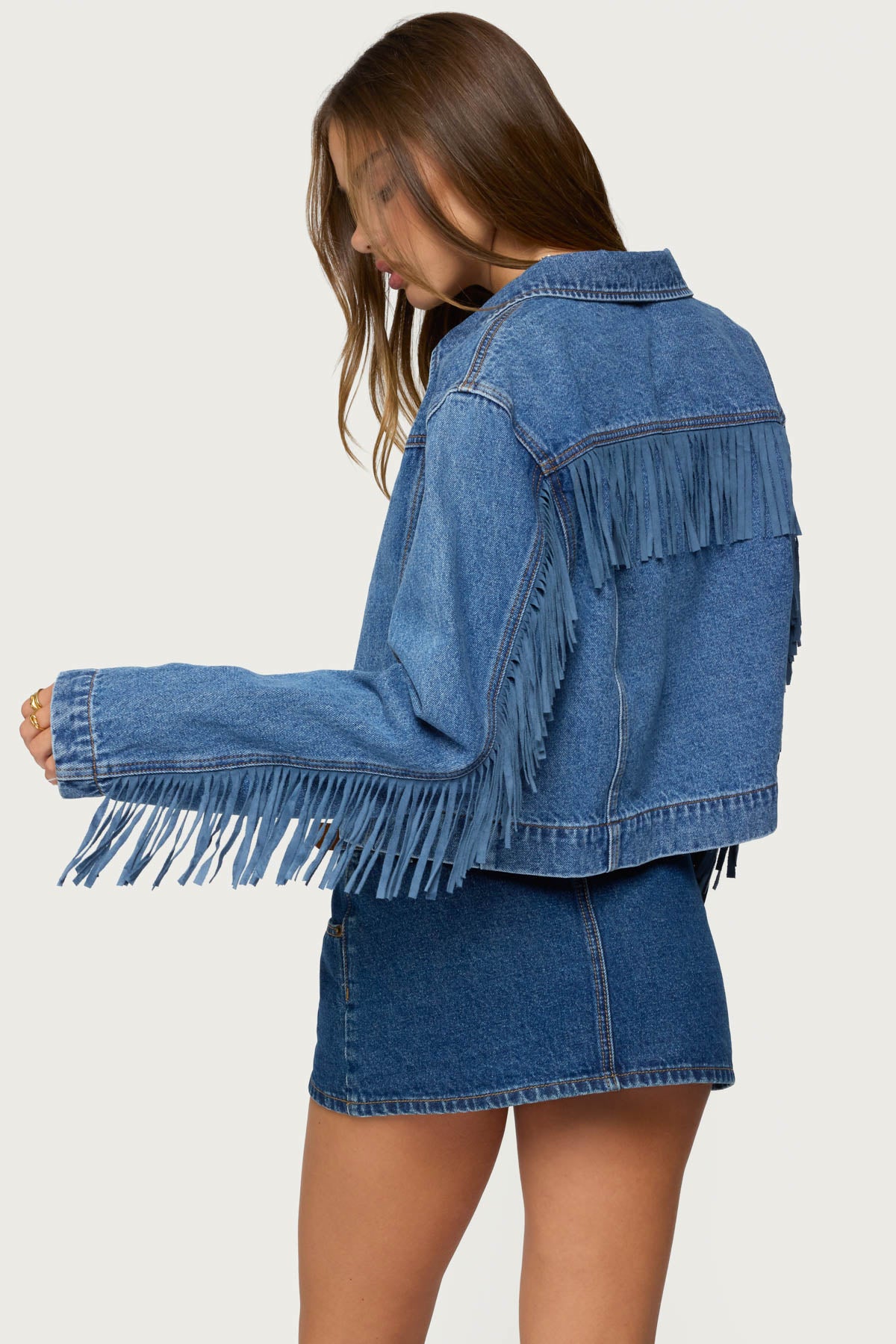 Maurice Fringed Denim Jacket-Milans Time