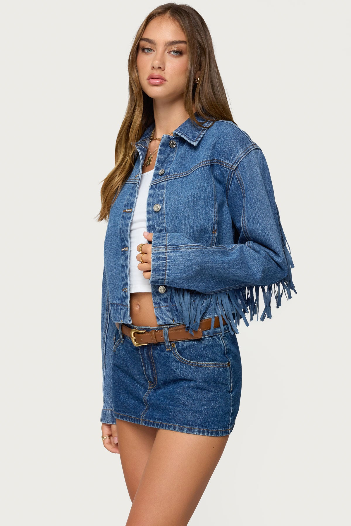 Maurice Fringed Denim Jacket-Milans Time