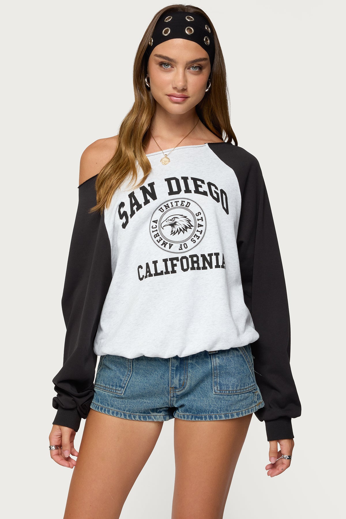 San Diego Off Shoulder Raglan Sweatshirt-Milans Time