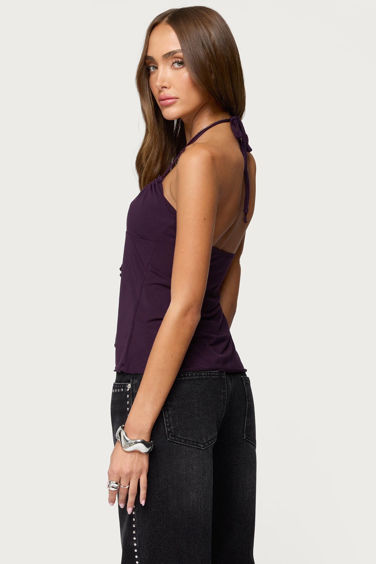 Lorenna Split Front Halter Top-Milans Time