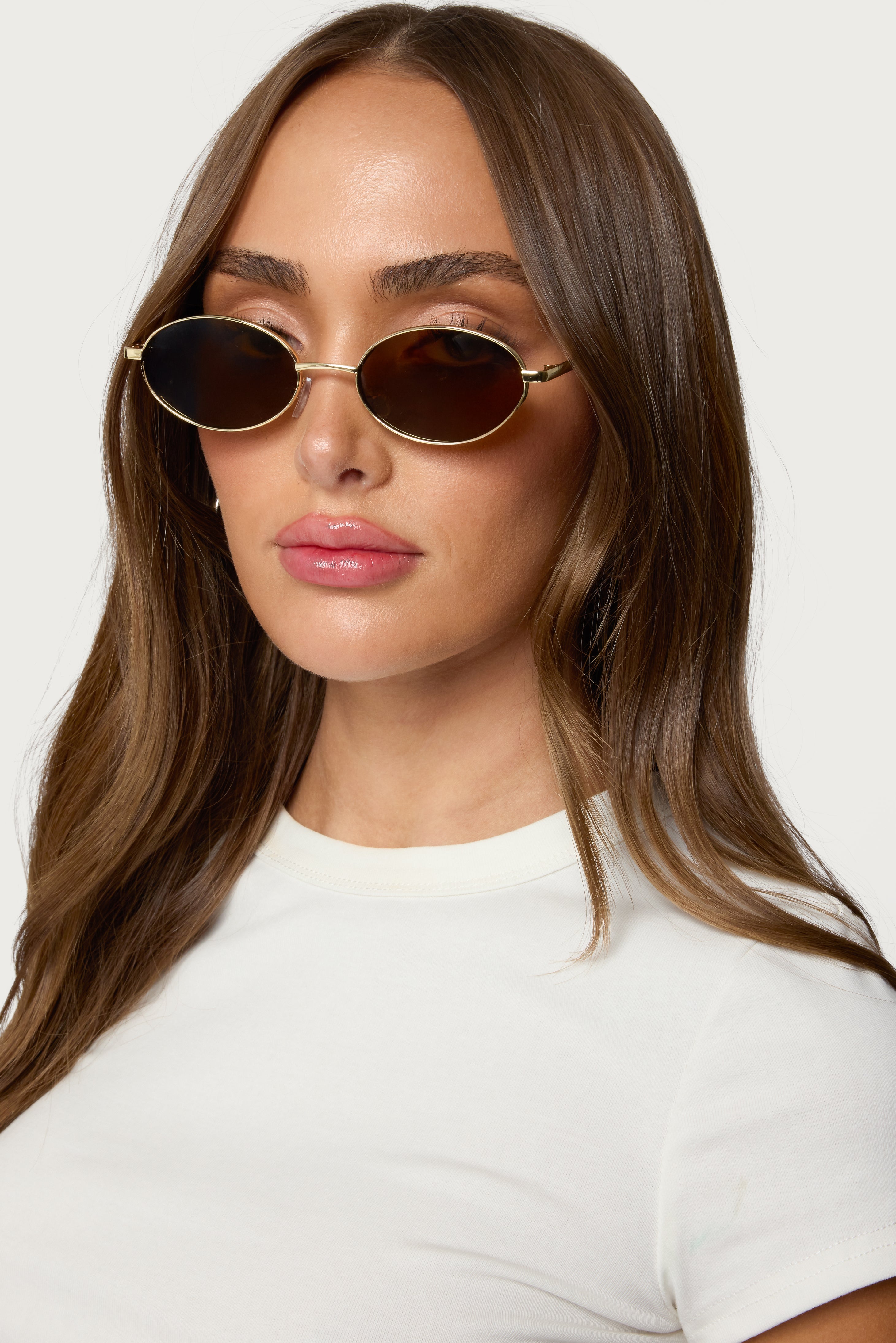 Naomie Oval Metal Sunglasses-Milans Time