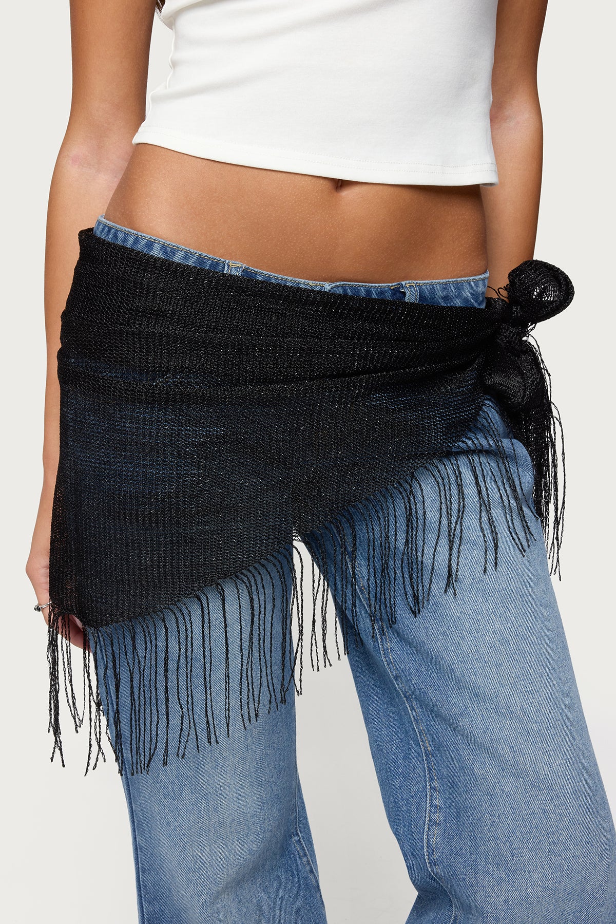 Fringed Waist Scarf-Milans Time
