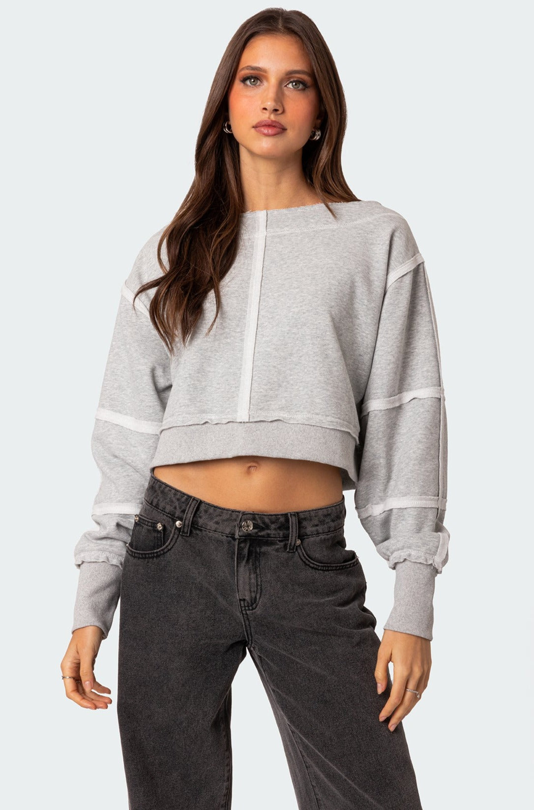 Inside Out Cropped Sweatshirt-Milans Time