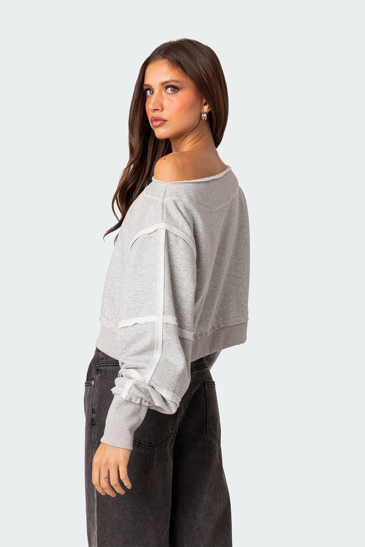Inside Out Cropped Sweatshirt-Milans Time