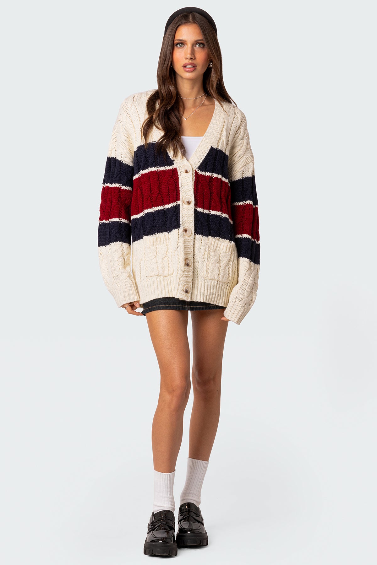 Tinsley Oversized Cable Knit Cardigan-Milans Time