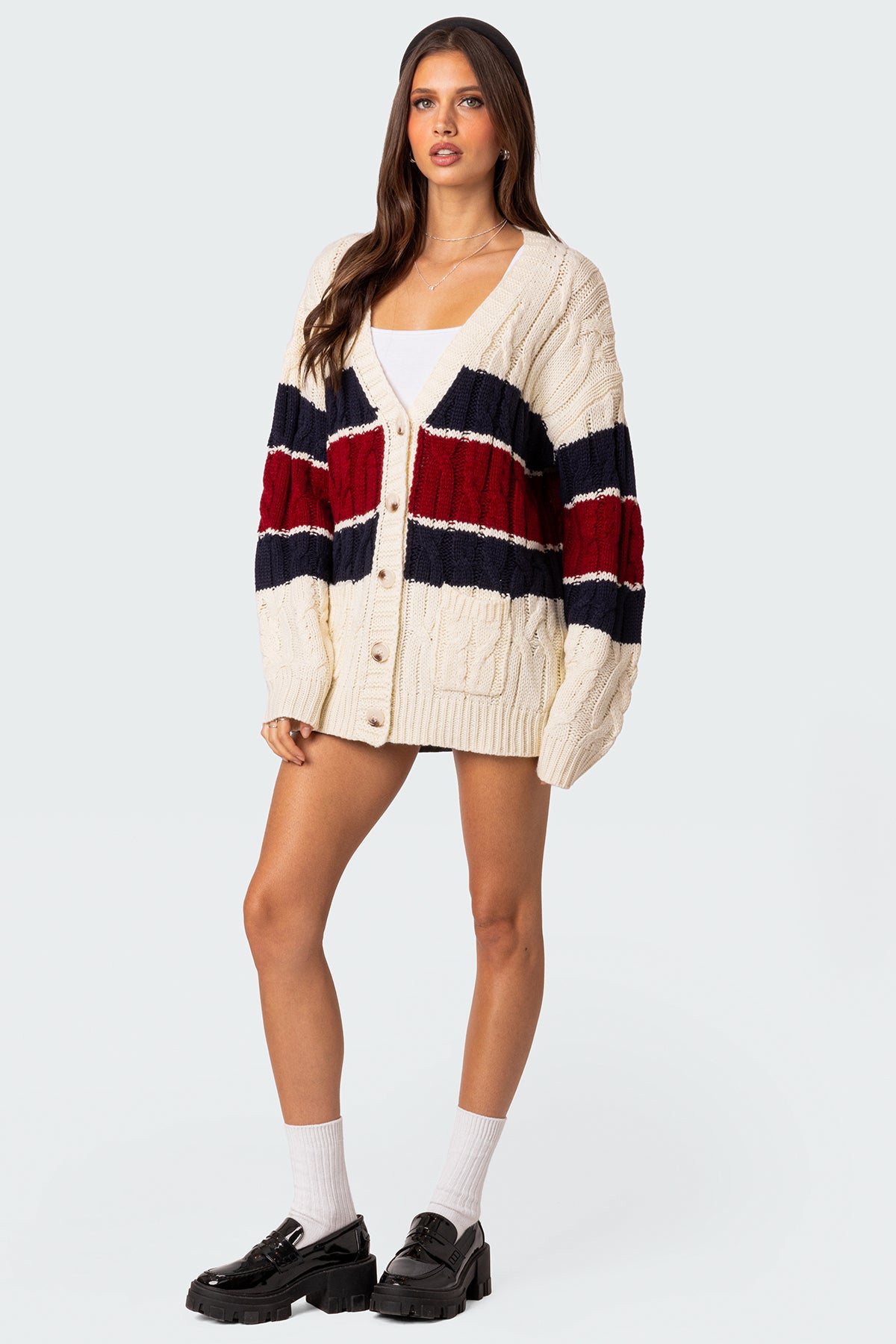 Tinsley Oversized Cable Knit Cardigan-Milans Time
