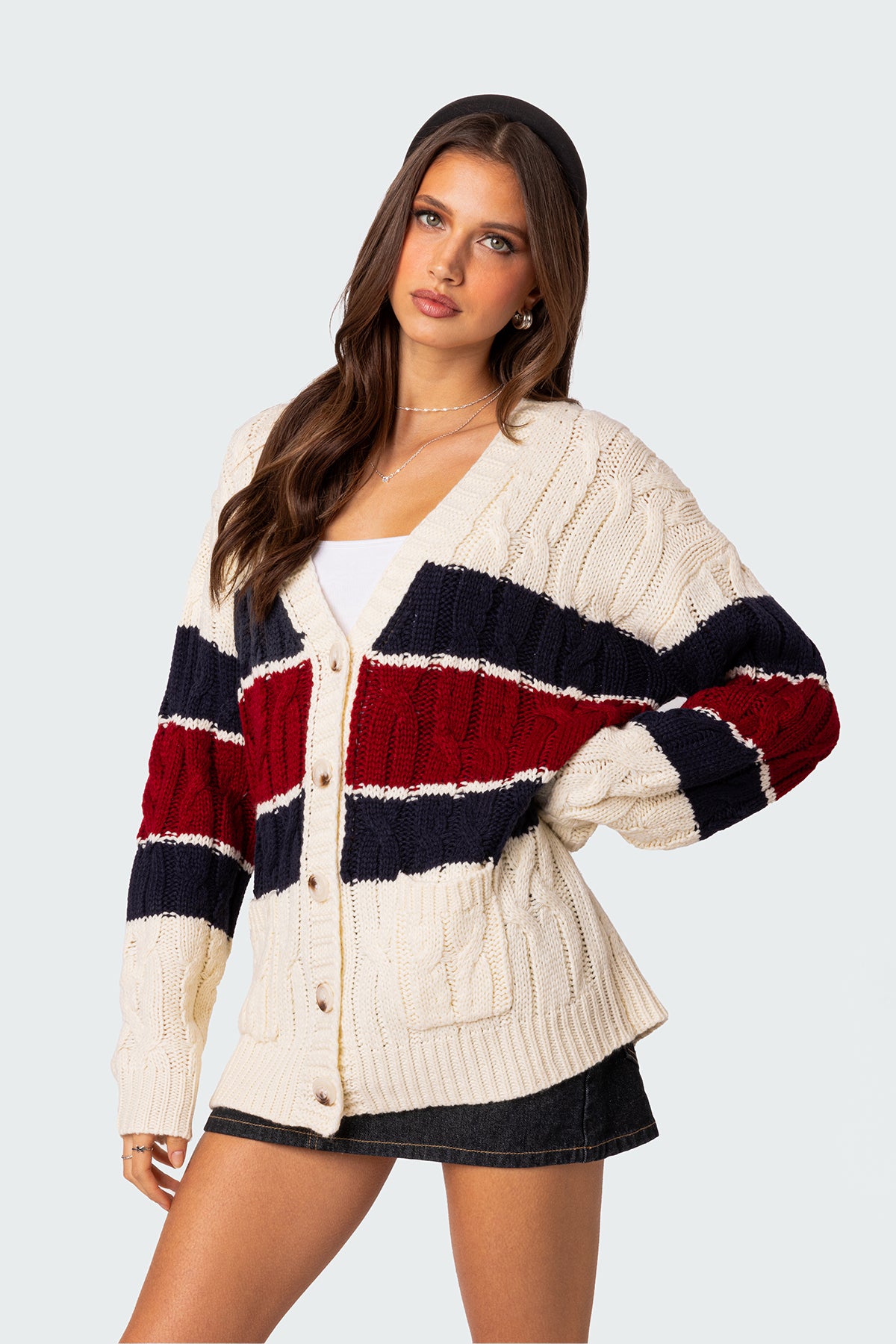 Tinsley Oversized Cable Knit Cardigan-Milans Time
