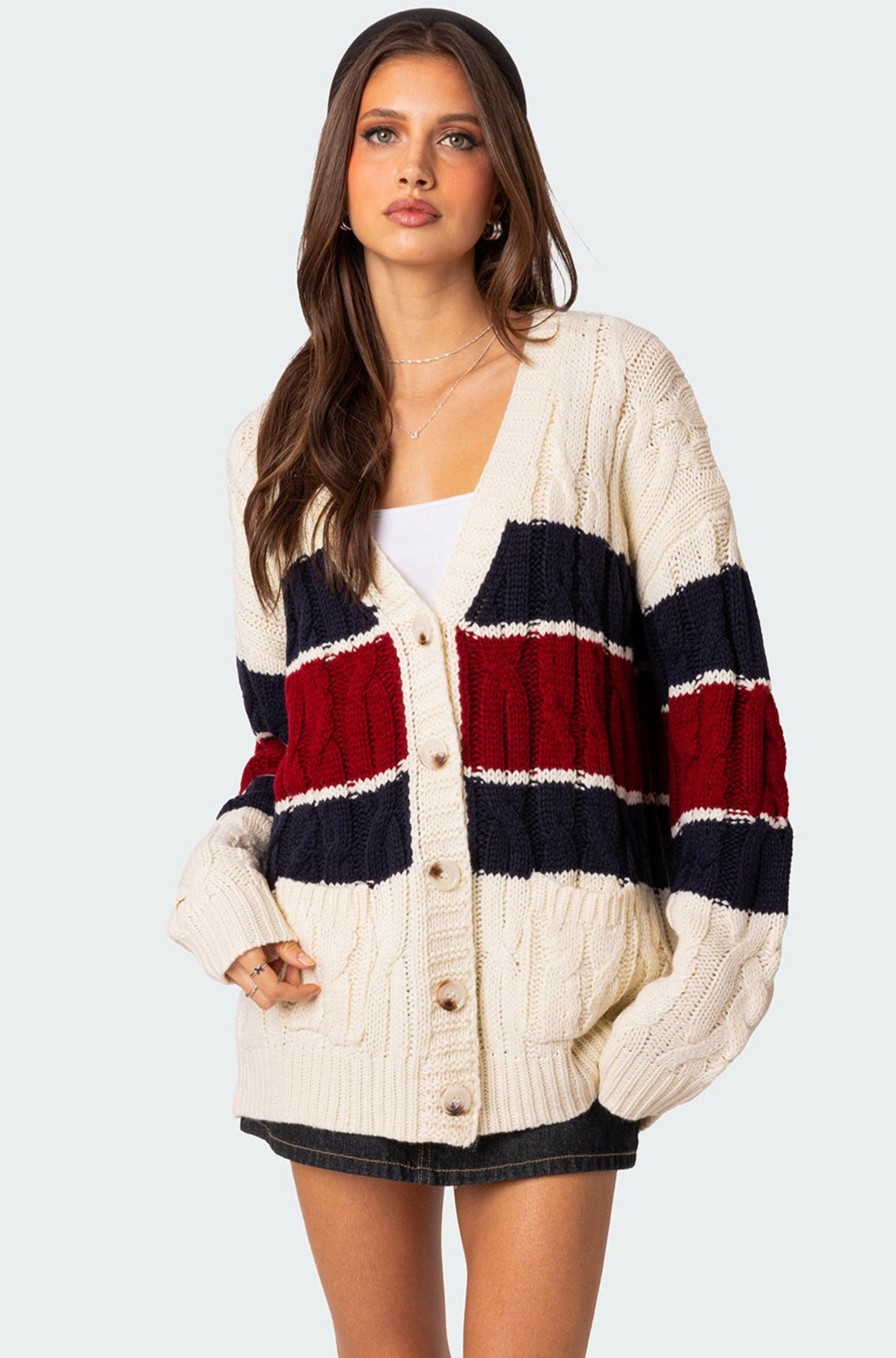 Tinsley Oversized Cable Knit Cardigan-Milans Time
