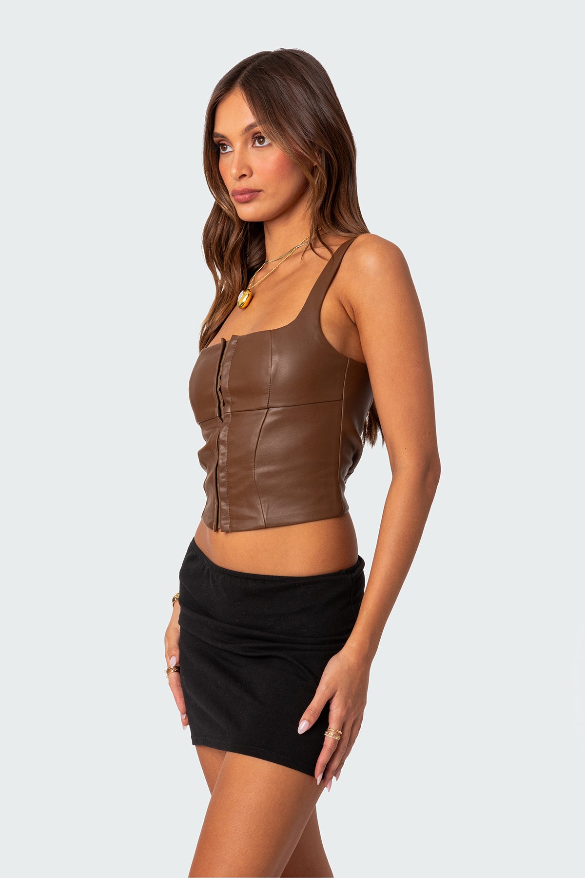 Simone Faux Leather Corset-Milans Time