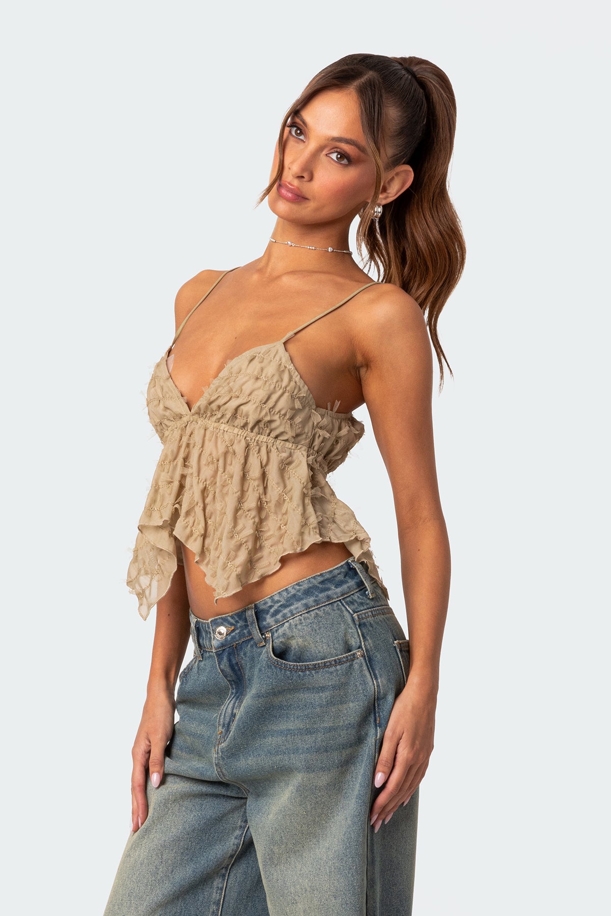Flutter Frilled Tie Back Top-Milans Time