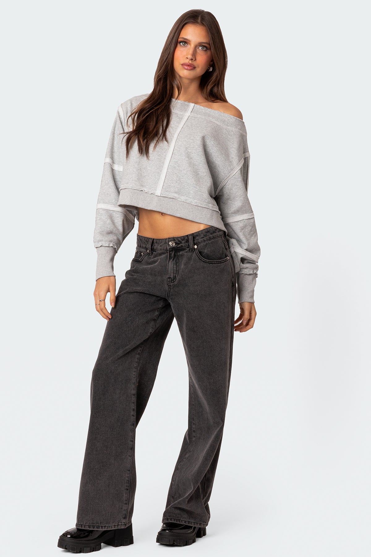 Inside Out Cropped Sweatshirt-Milans Time
