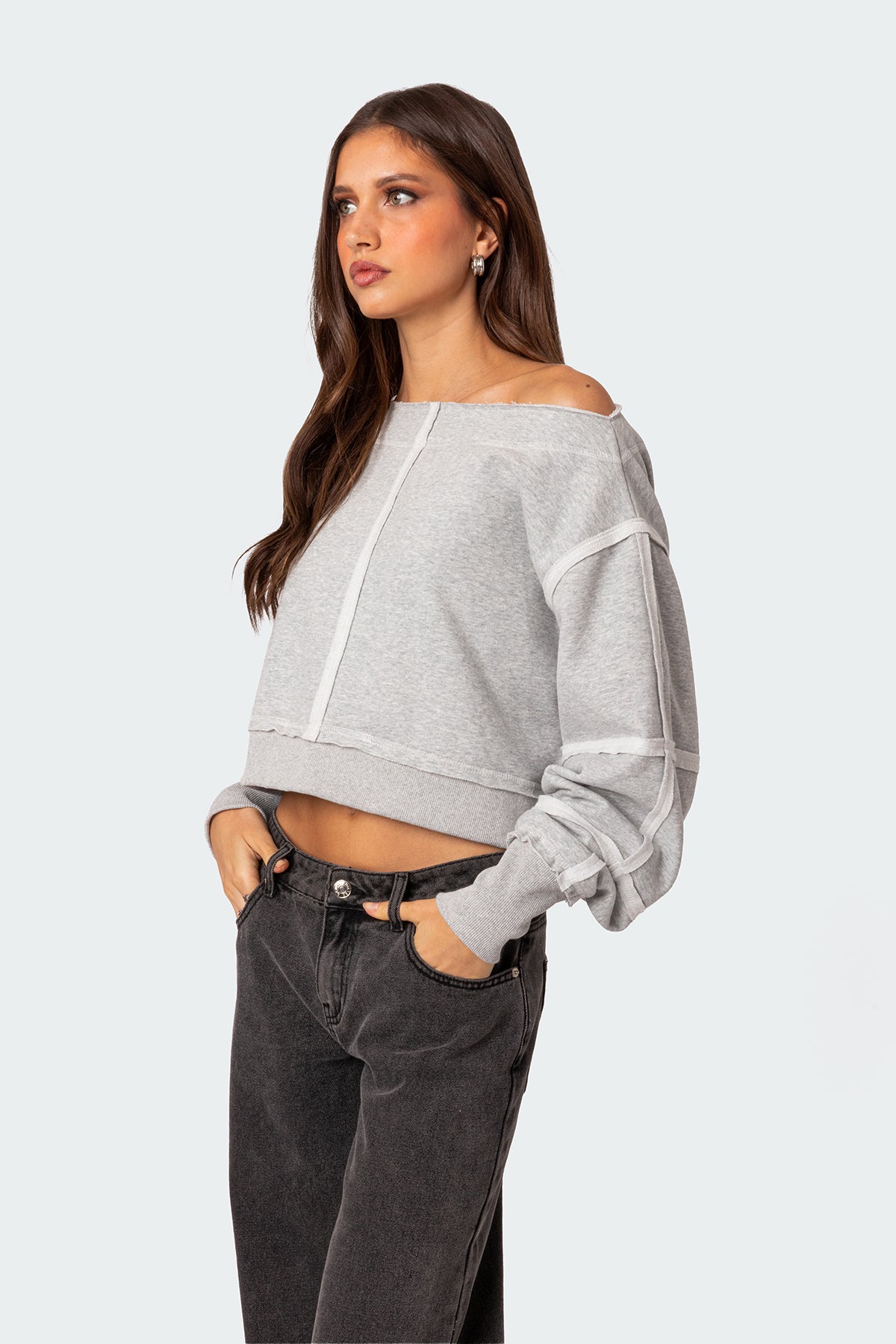 Inside Out Cropped Sweatshirt-Milans Time