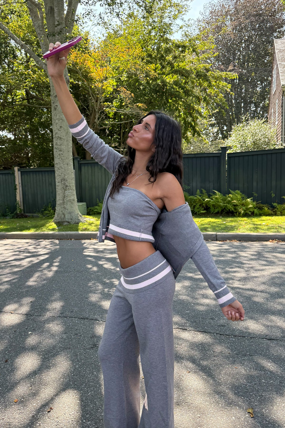 Kaliya Stripey Knit Zip Up Hoodie-Milans Time