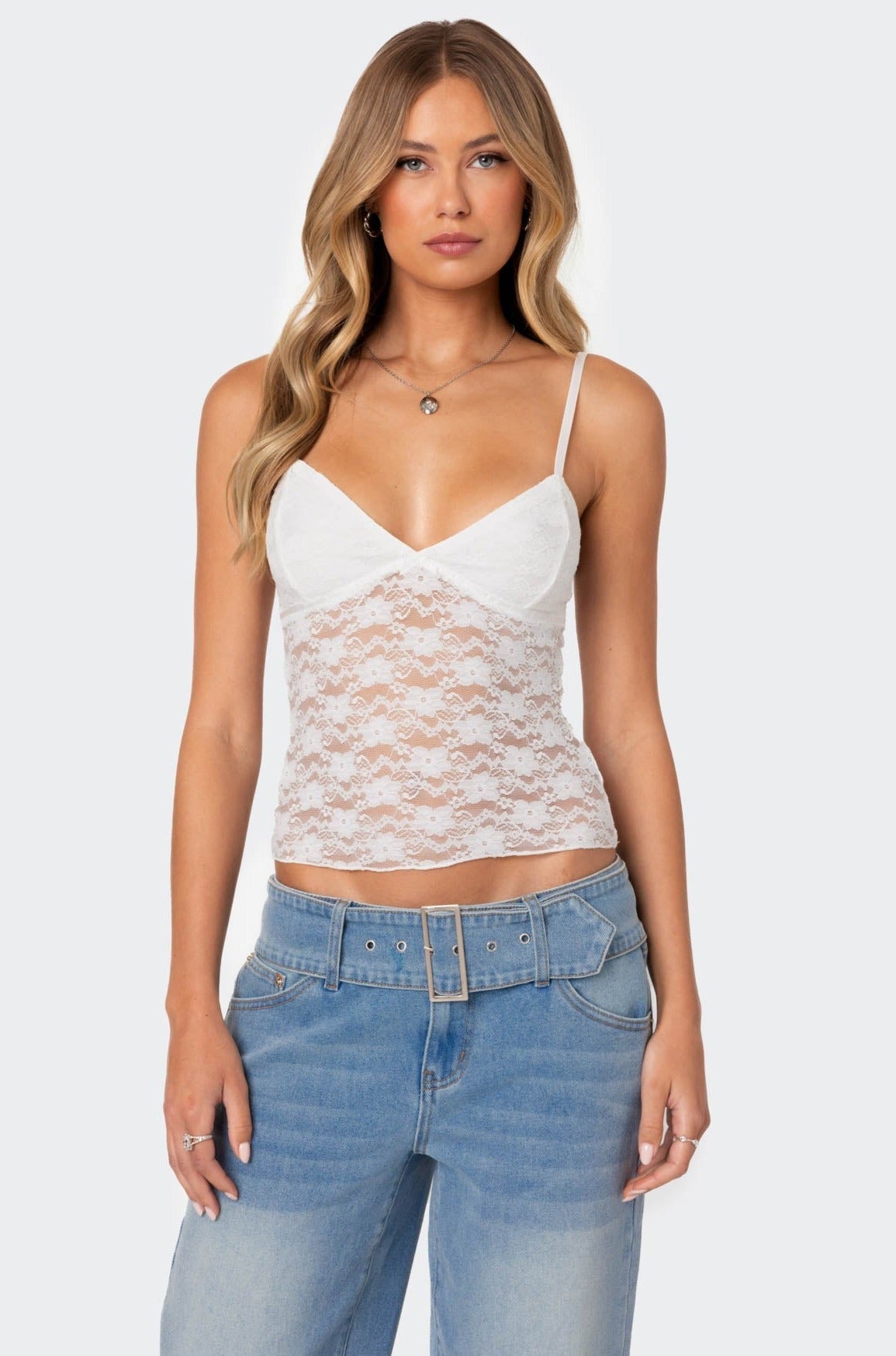 Eira Sheer Lace Tank Top-Milans Time