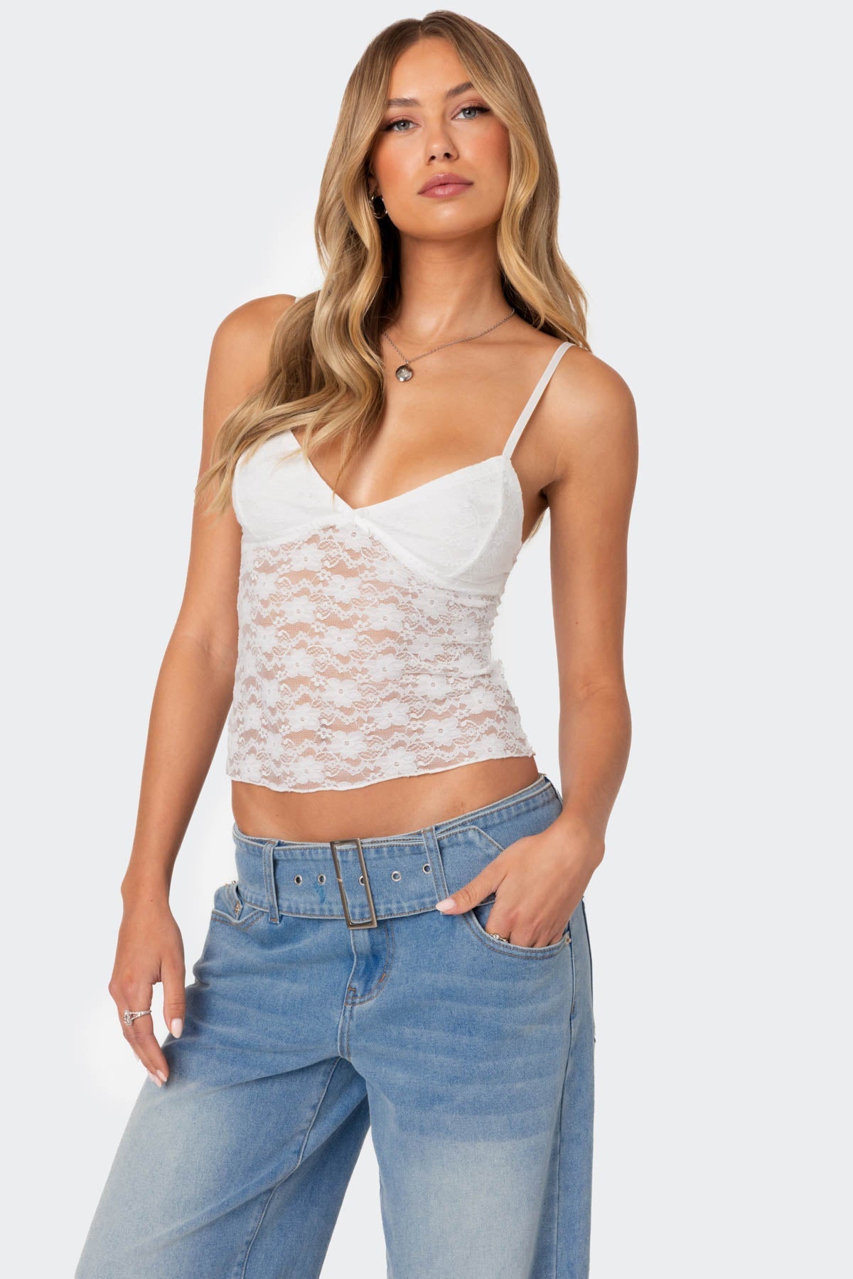 Eira Sheer Lace Tank Top-Milans Time