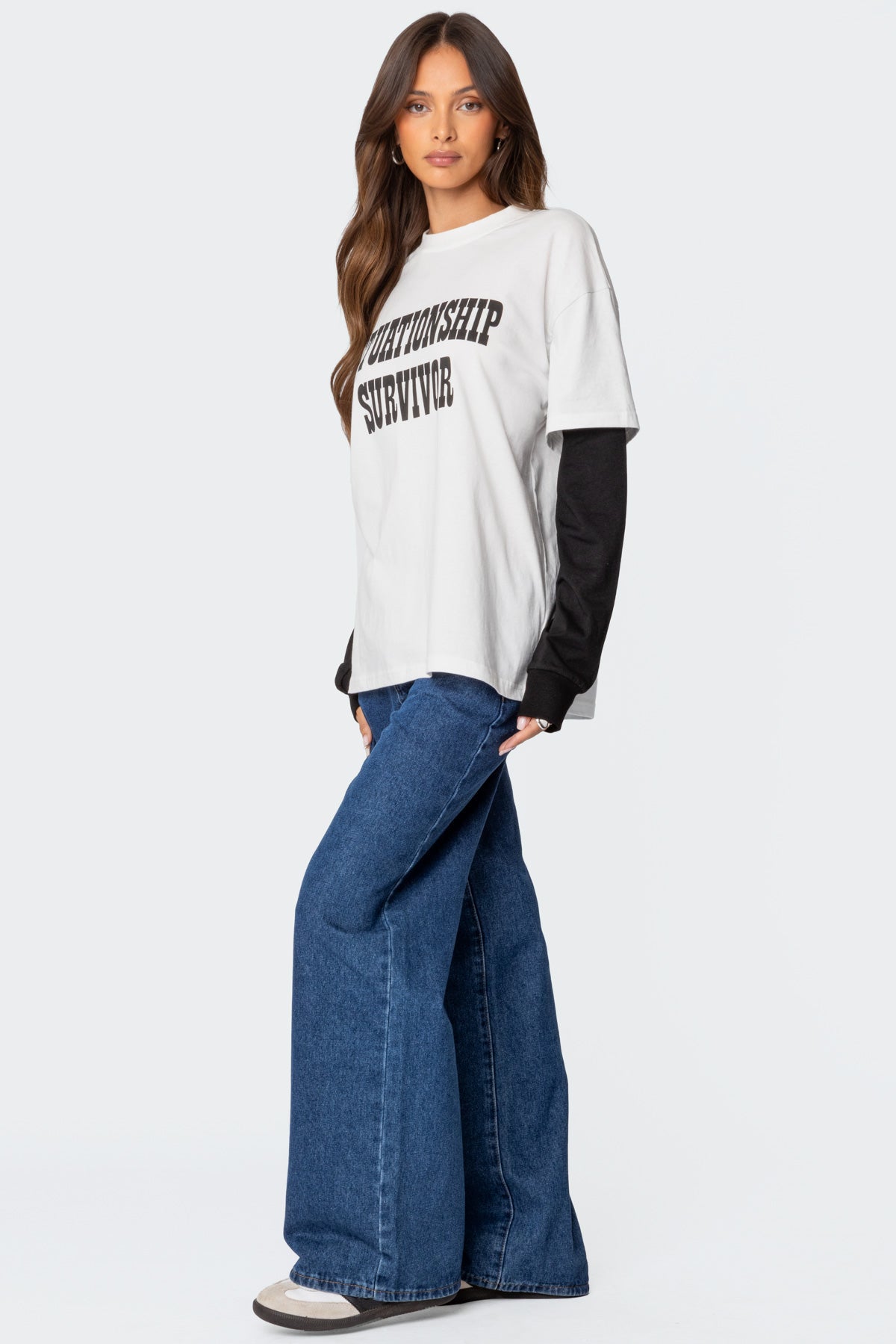 Situationship Oversized Layered T Shirt-Milans Time