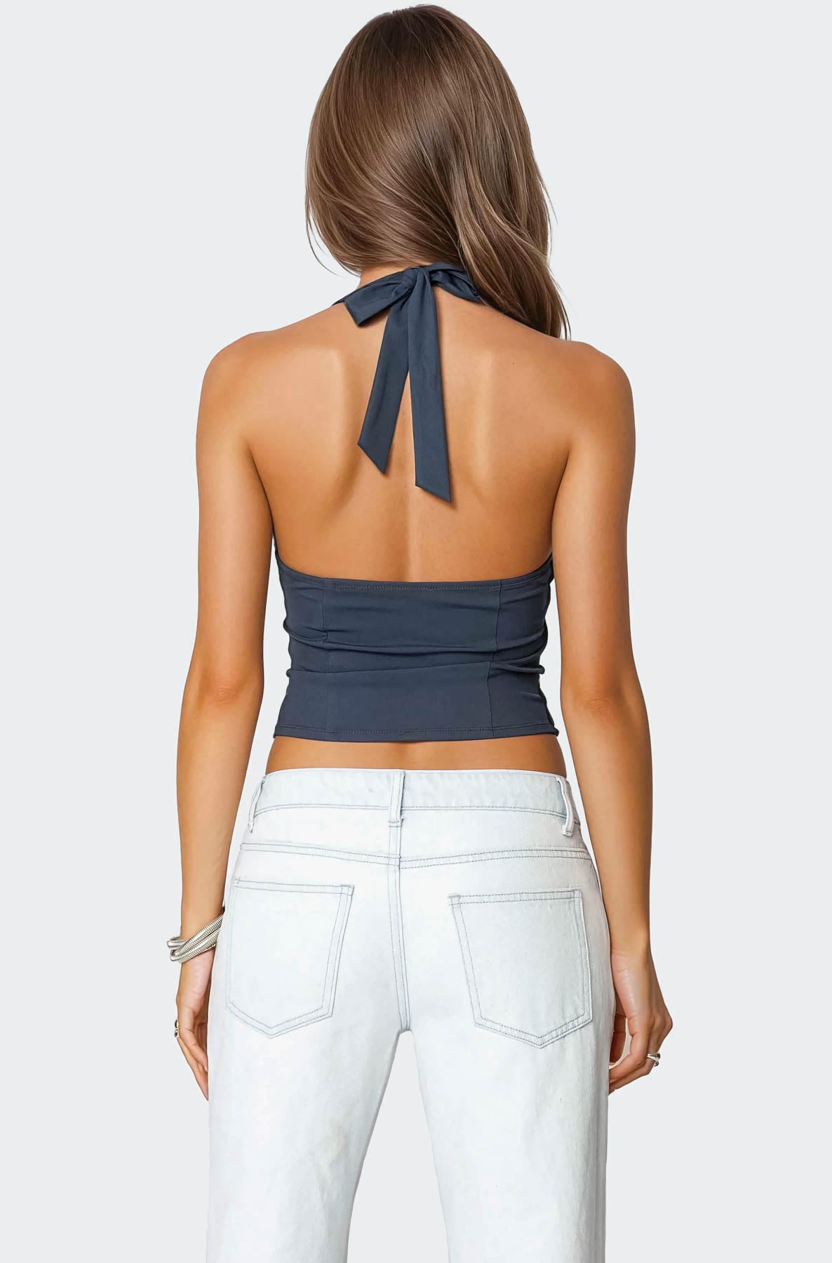 Peekaboo Lace Halter Bustier Top-Milans Time