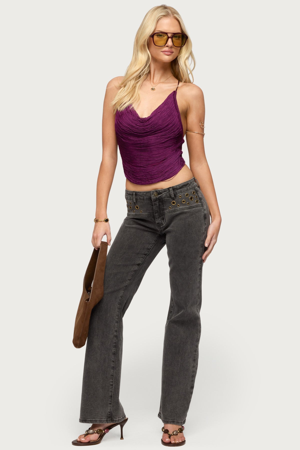 Grommet Mid Rise Straight Leg Jeans-Milans Time