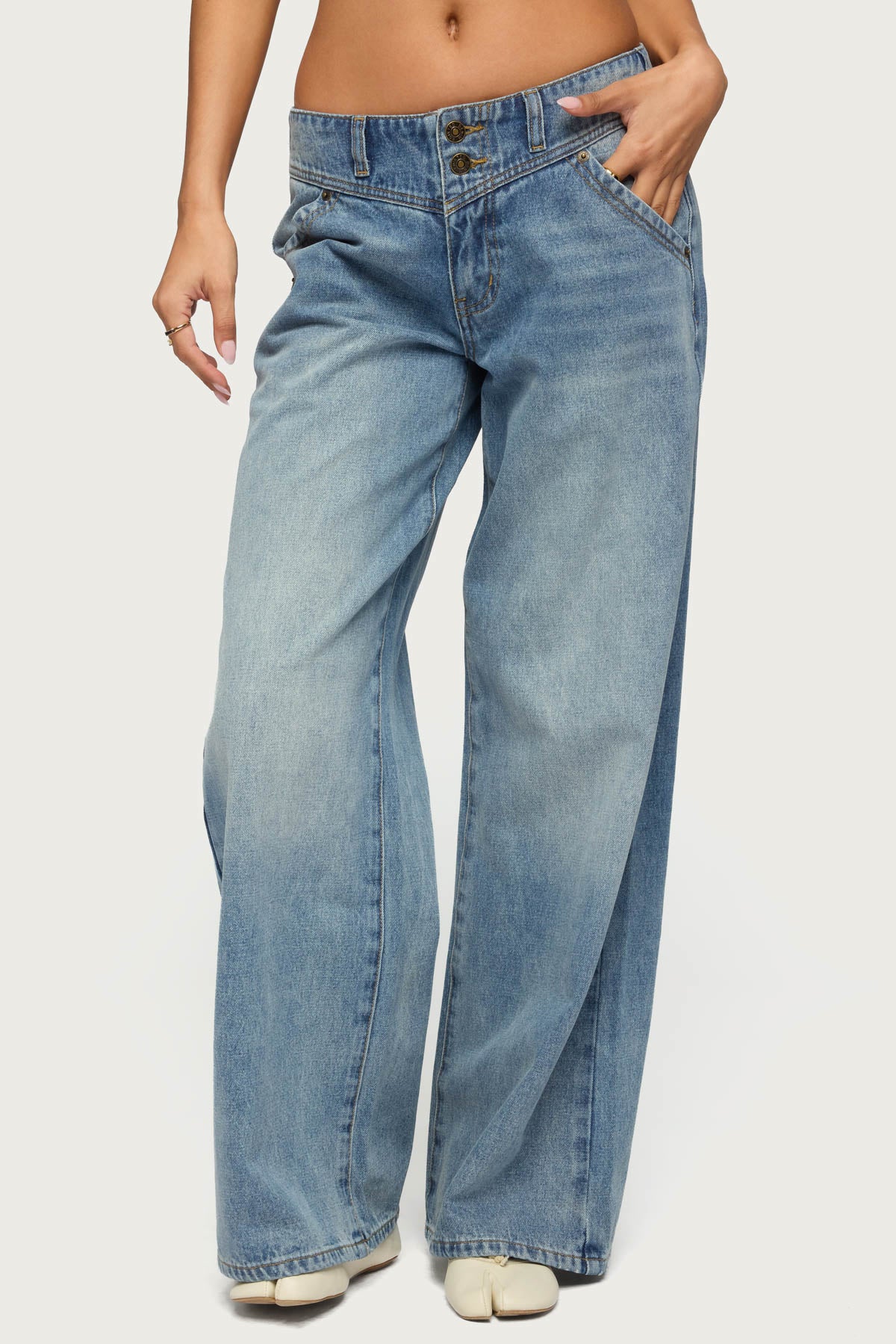 Meredith Low Rise Wide Leg Jeans-Milans Time