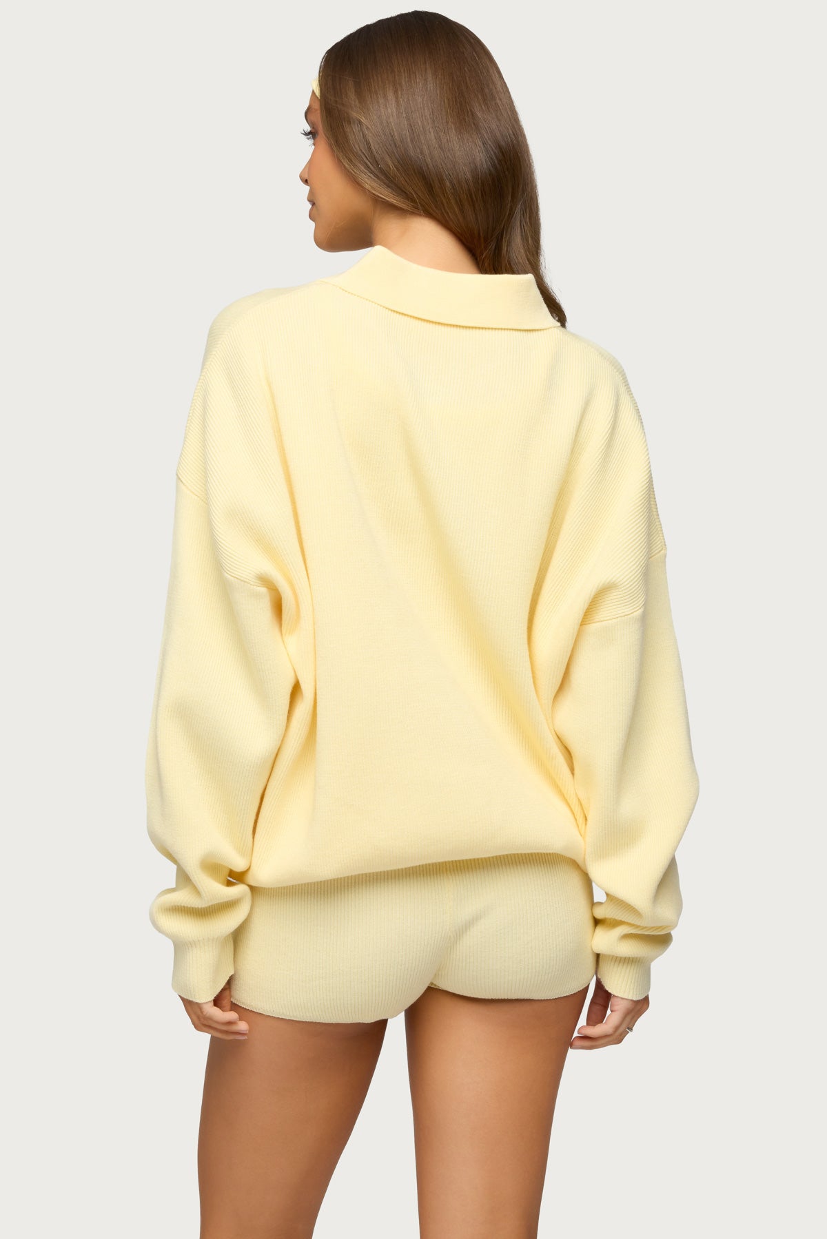 Lorie Oversized Knit Polo Sweater-Milans Time