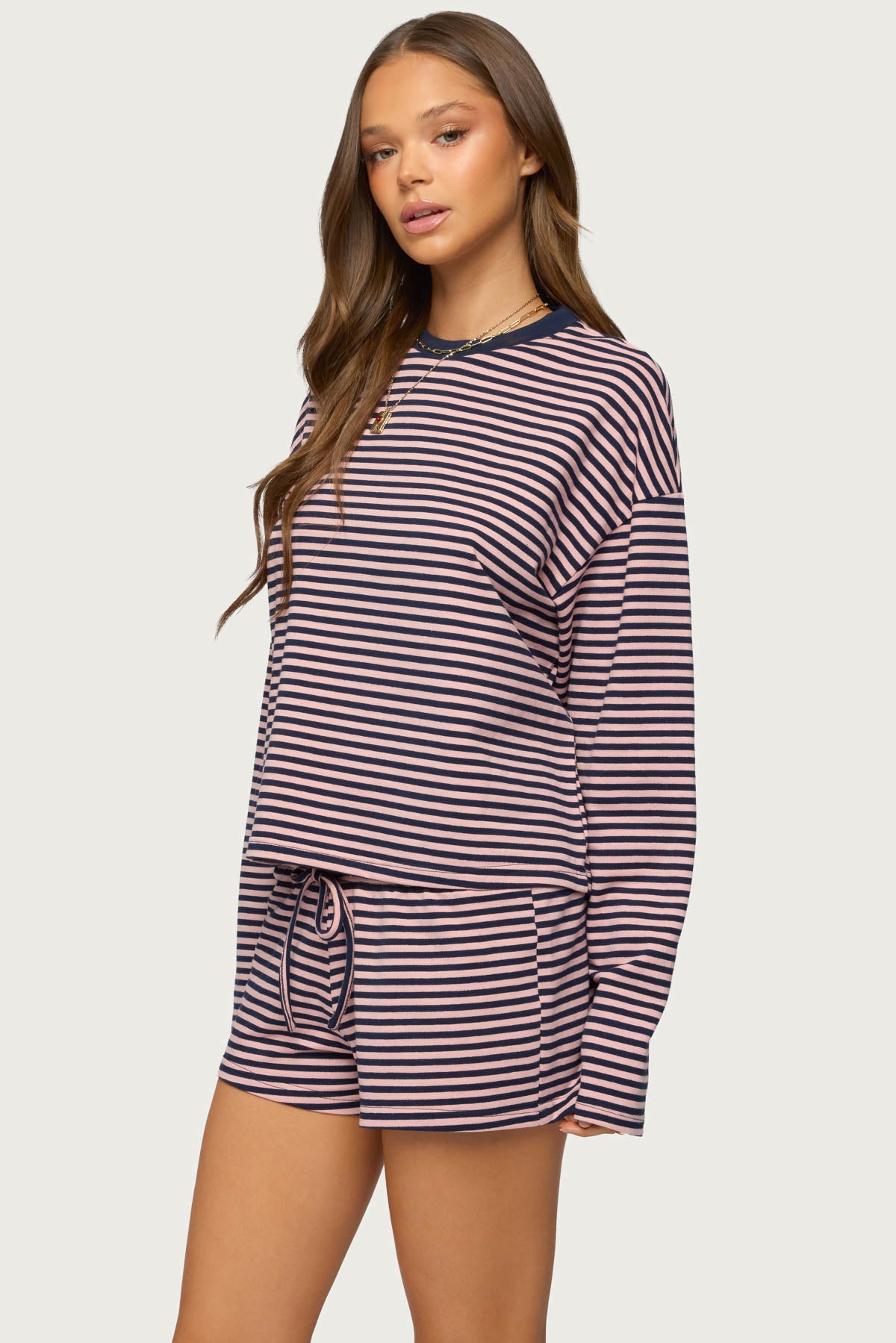 Jainee Striped Long Sleeve T Shirt-Milans Time