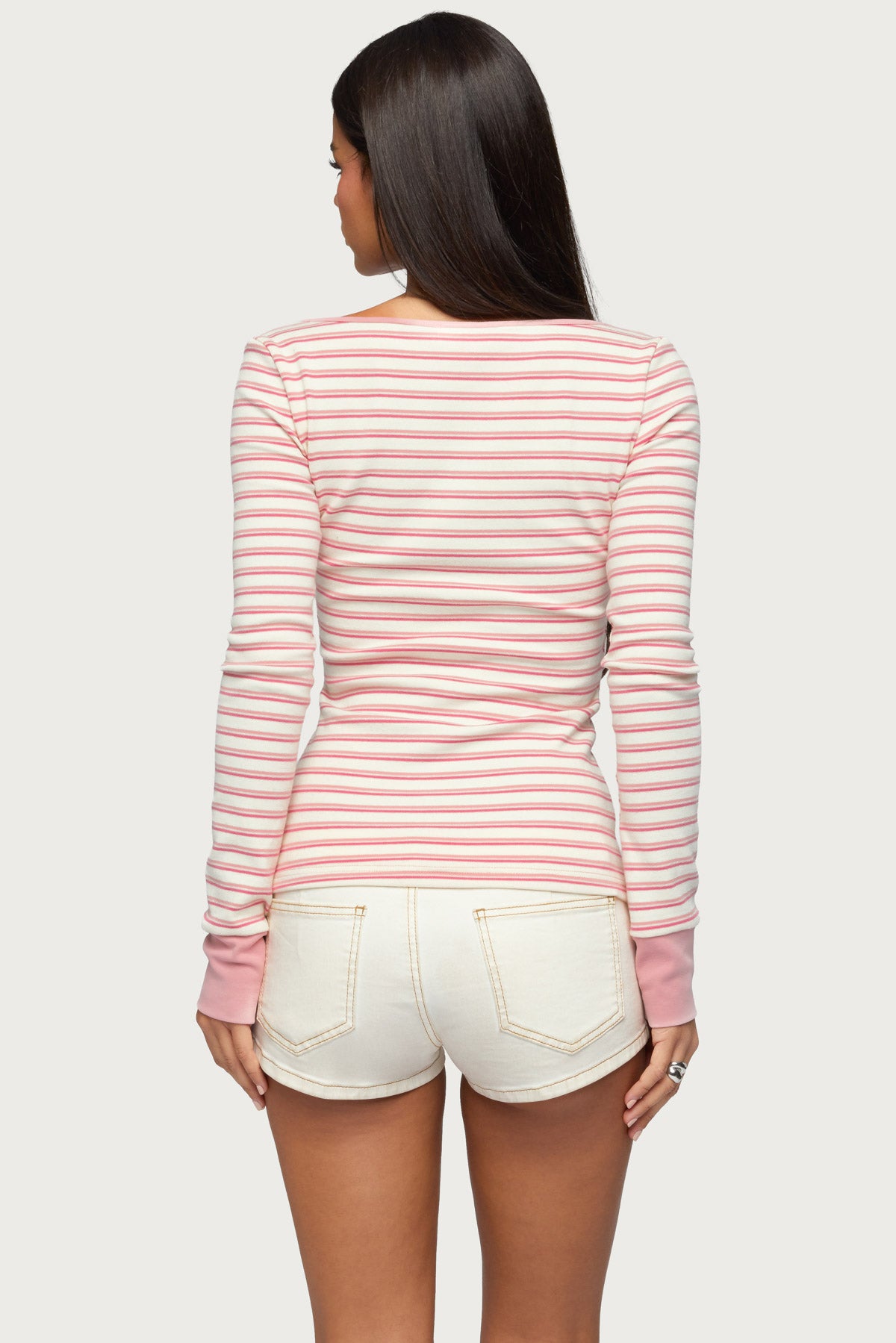Jaida Striped Henley Top-Milans Time