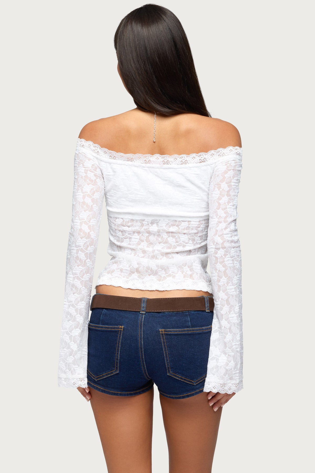 Built In Bra Off Shoulder Lace Top-Milans Time