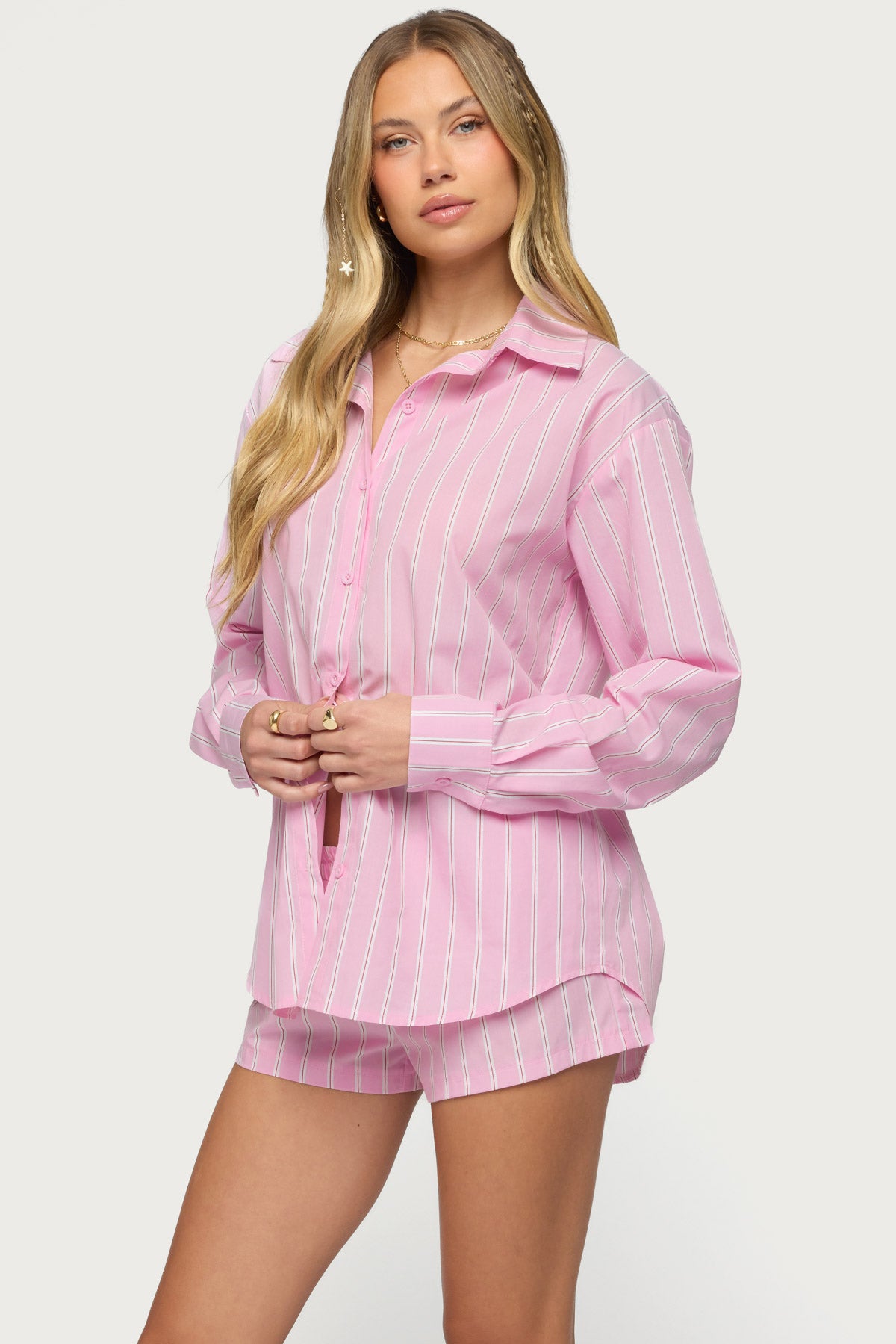 Carmella Striped Oversized Shirt-Milans Time
