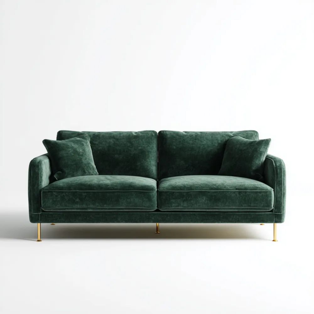 2-Sitzer-Sofa Samt 200x90x85 cm – Dunkelgrün – Moderne Eleganz