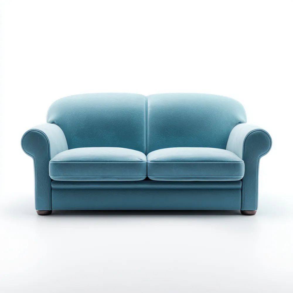 2-Sitzer-Sofa Velours 160x85x90 cm – Hellblau – Klassisches Design