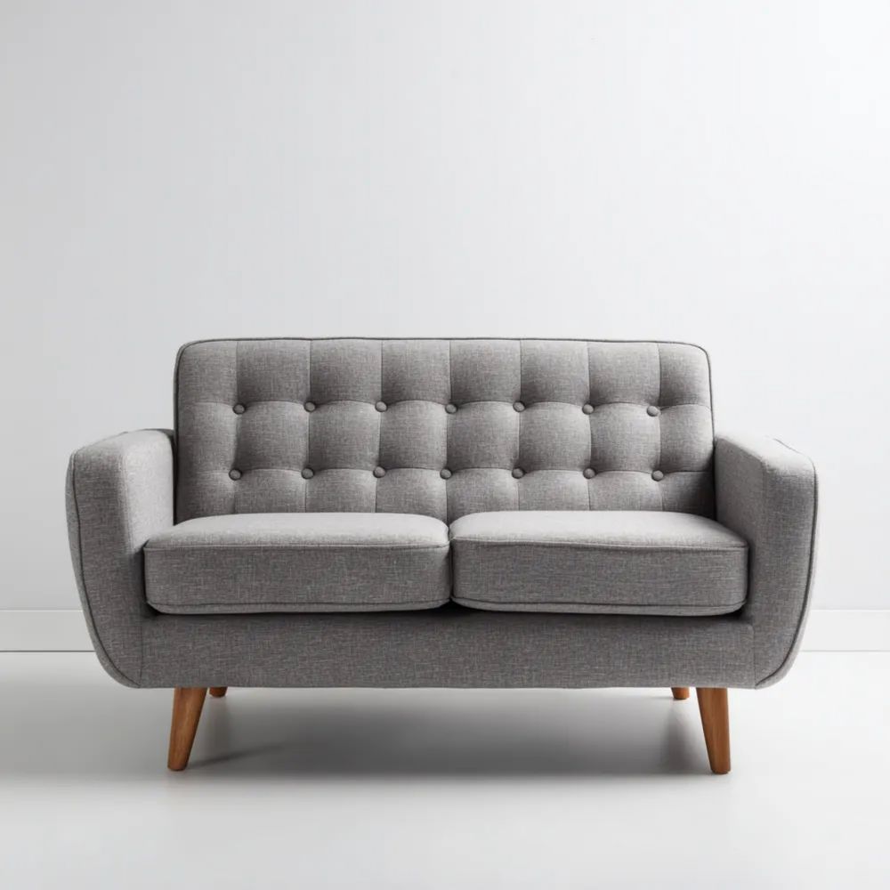 2-Sitzer-Sofa Stoffgepolstert 150x80x85 cm – Hellgrau – Skandinavisches Design