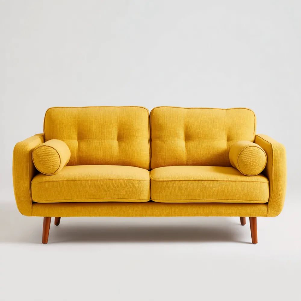 2-Sitzer-Sofa Stoff 150x80x75 cm - Gelb - Modernes Design